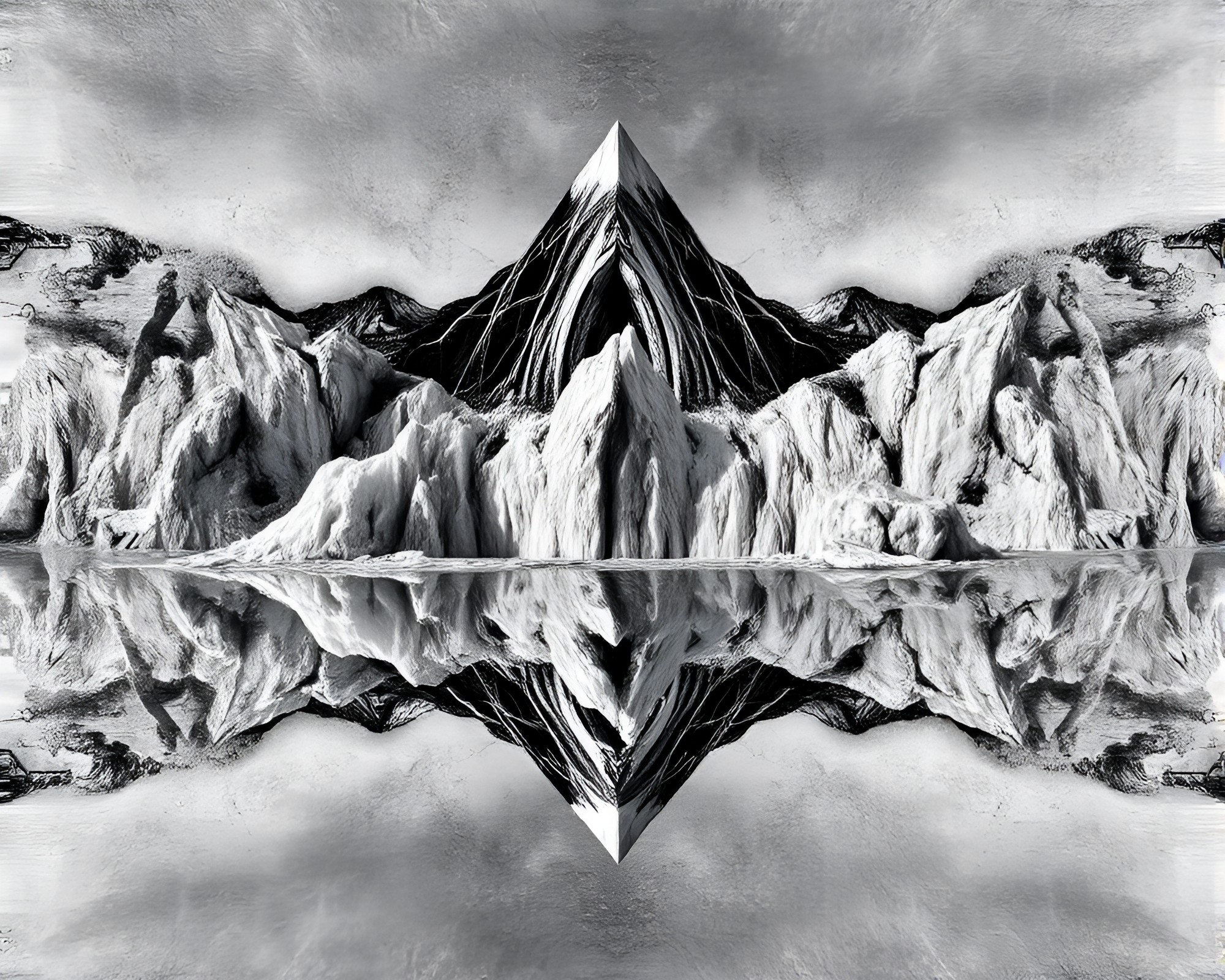 Glacial Symphony: HDR Etching of Asymmetrical Ice Formation – free AI stock image
