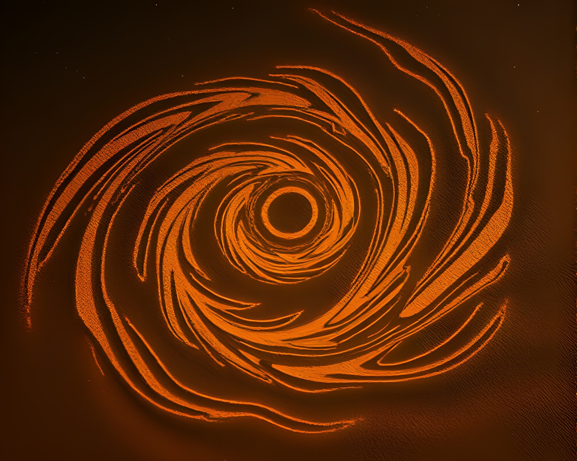 Satellite Sand Swirl Pattern with Theatrical Lighting – free AI stock image