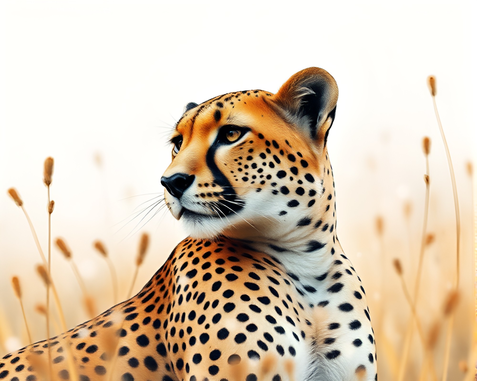 Surreal Cheetah Pointillist Watercolor – free AI stock image