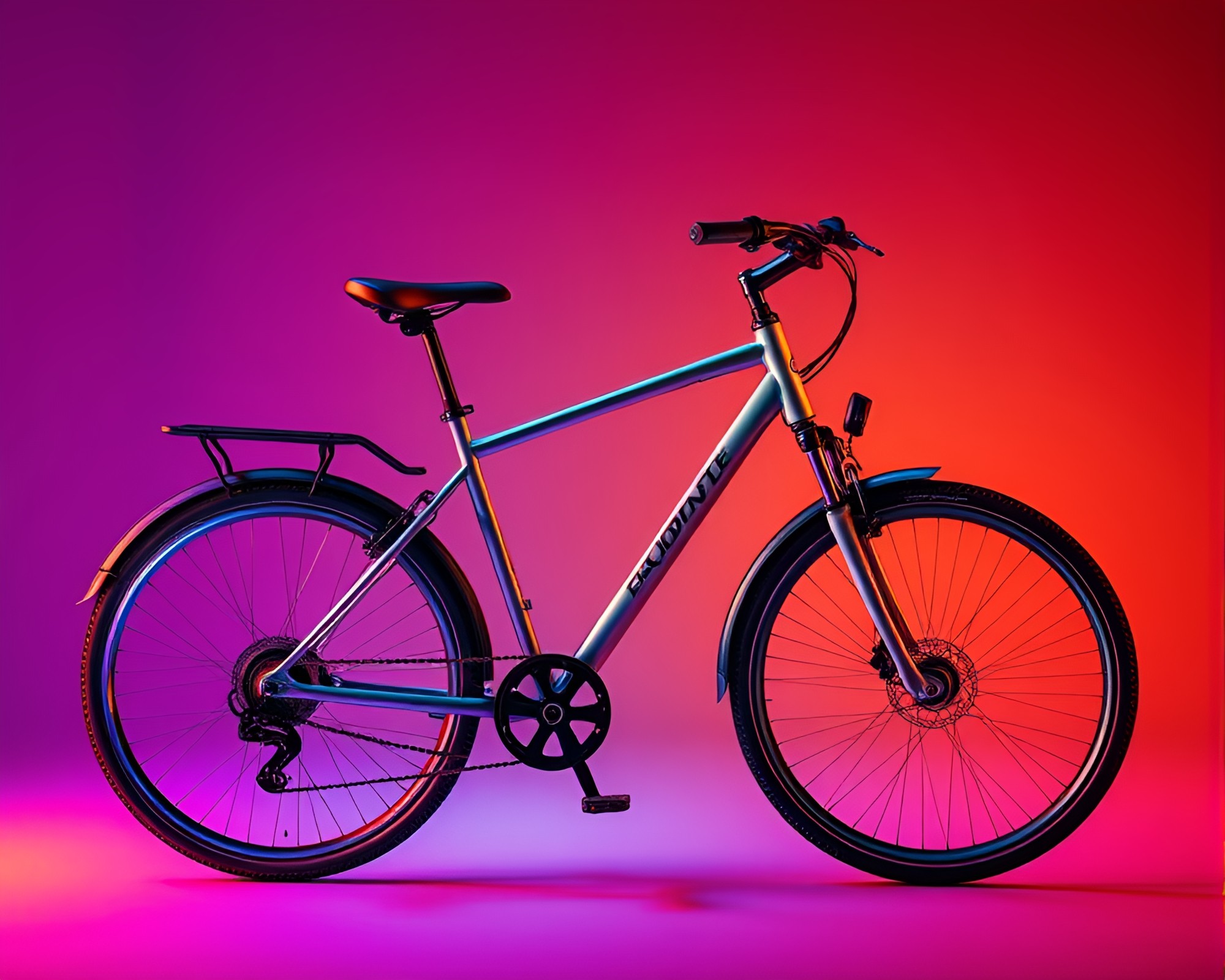 Solar-Powered Bike in Retro Maximalist Design – free AI stock image