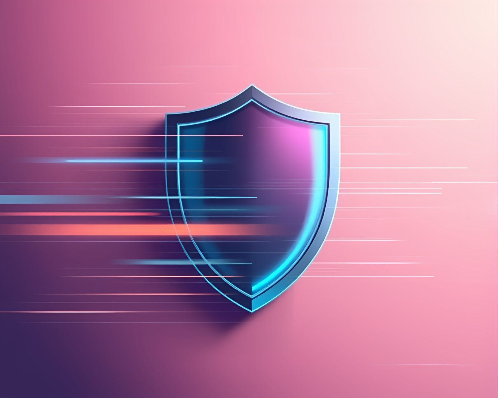Futuristic shield with vivid pastel shading in vector art