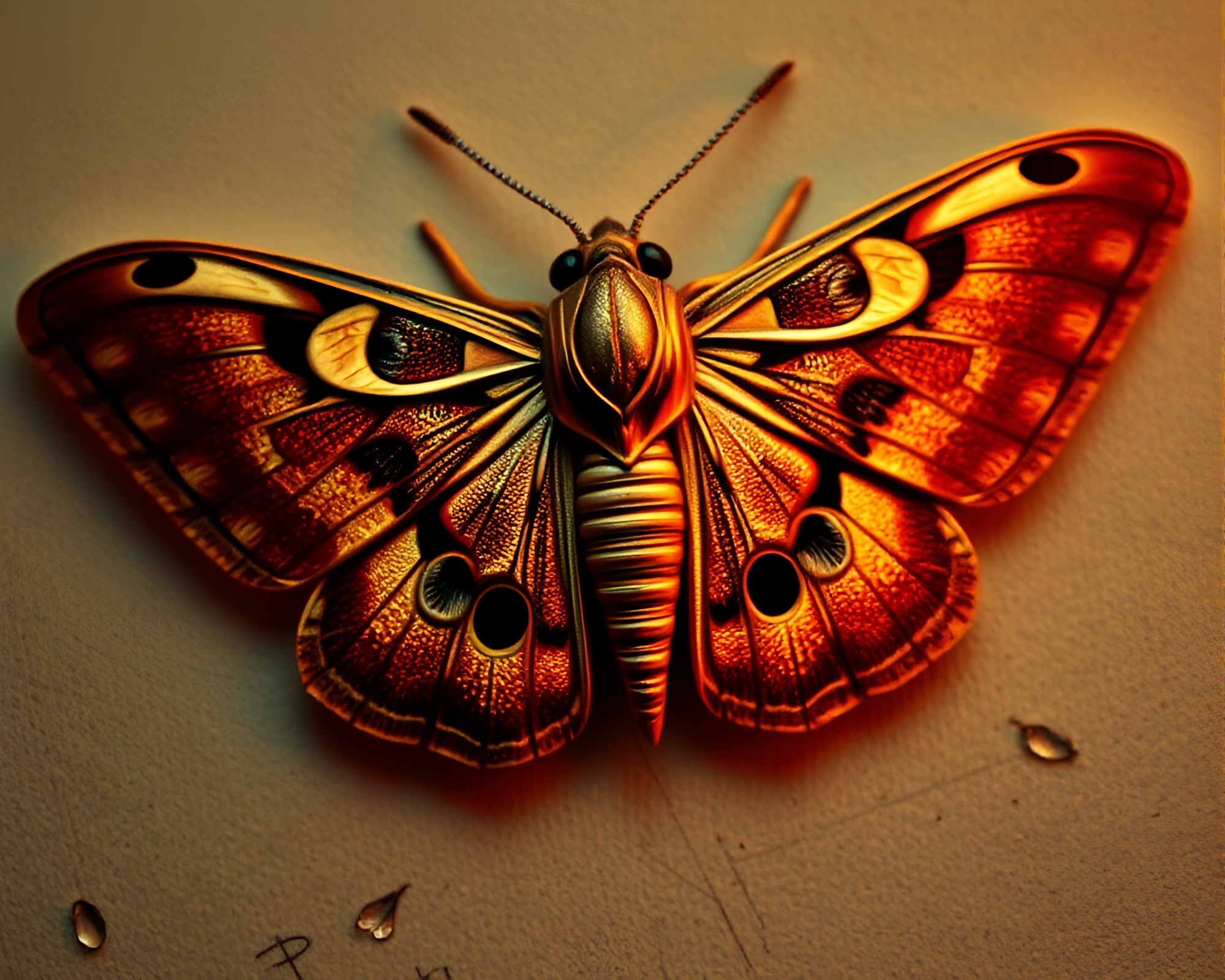Pixelated Moth Fluttering in 80s VHS Glow – free AI stock image
