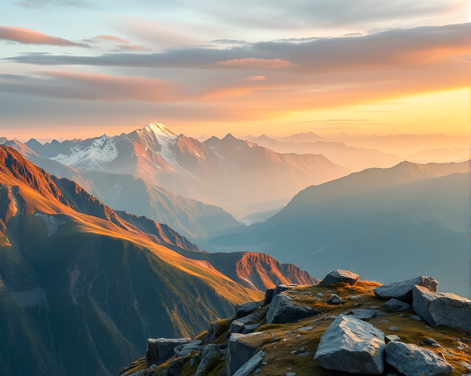 Surreal Mountain Goat Observes Blueprint Land – free AI stock image
