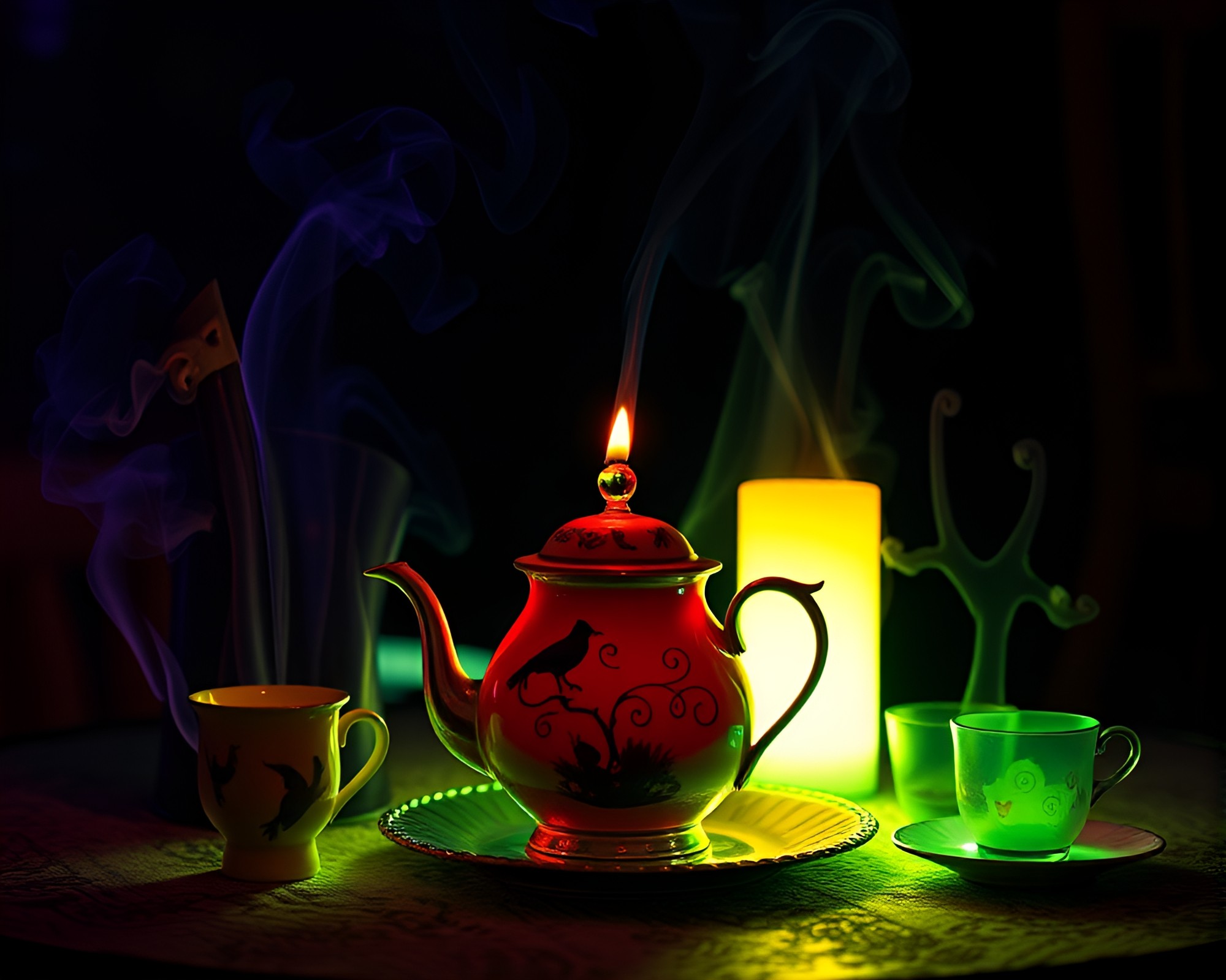 Enchanting Alice in Wonderland Tea Party by Candlelight – free AI stock image