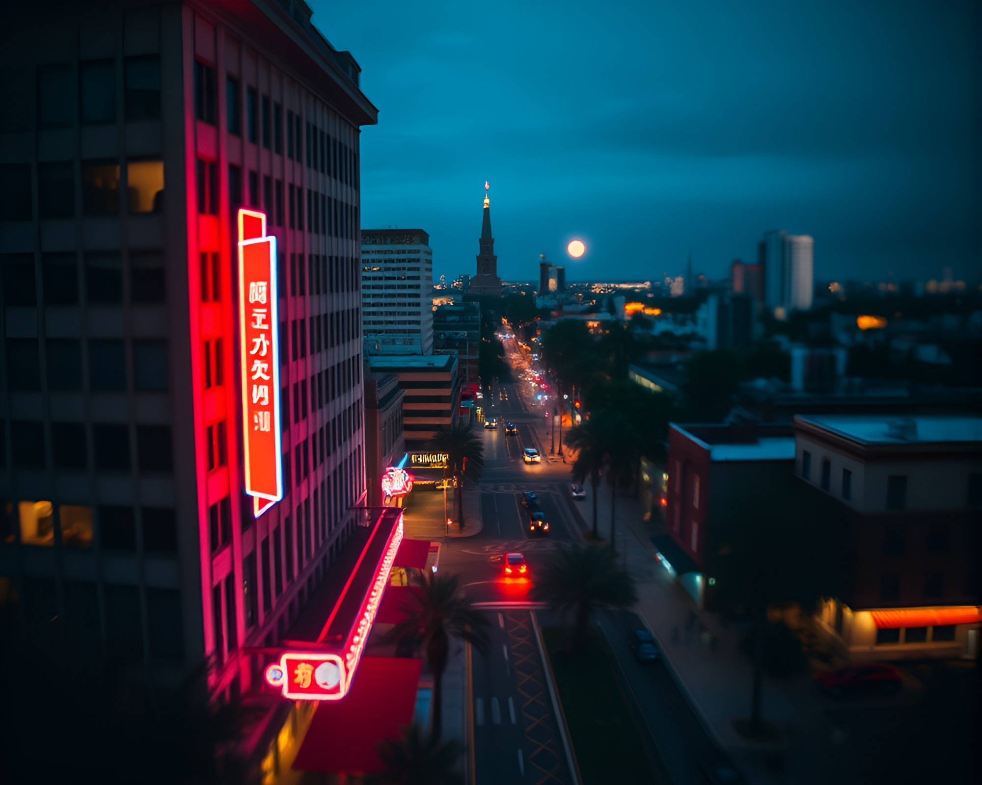 Savannah Neon Glow from Above on Tilt-Shift Photo – free AI stock image