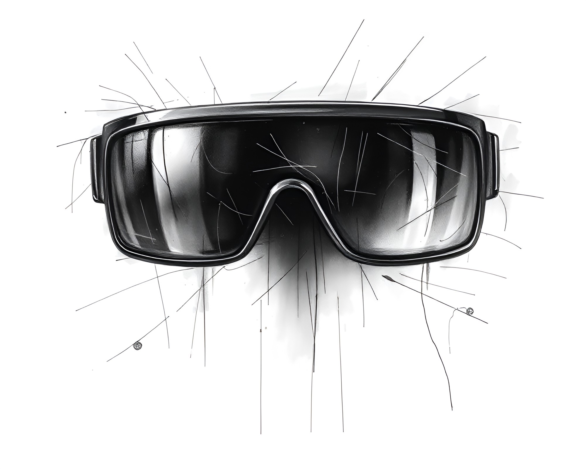 Augmented Reality Glasses Reflecting Metallic Scratches in Earth Tone – free AI stock image