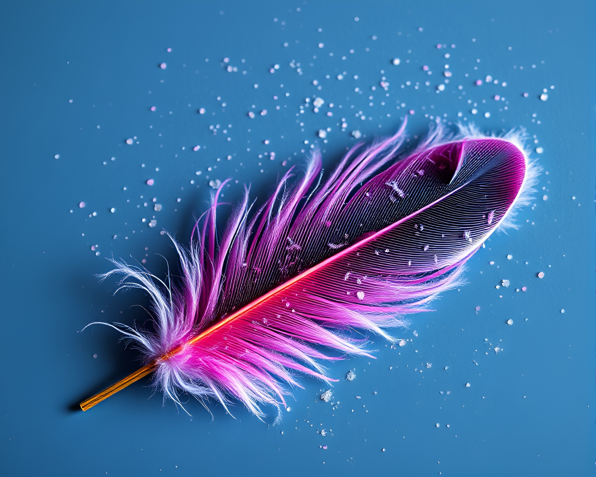 Feather Dusting Magical Handwritten Letter in Jewel Tones – free AI stock image