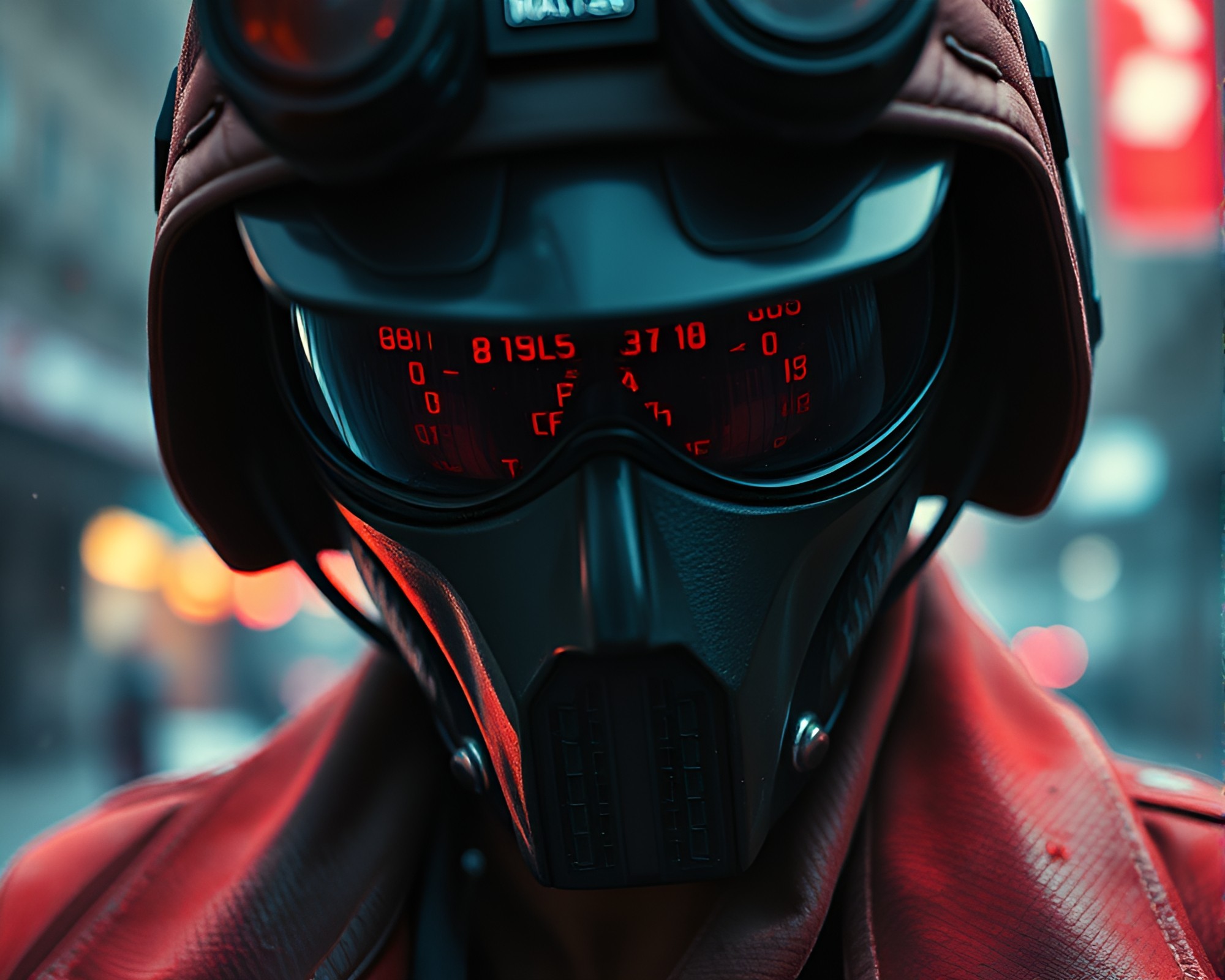 Cyberpunk Vigilante in Split Focus Watercolor Wash – free AI stock image