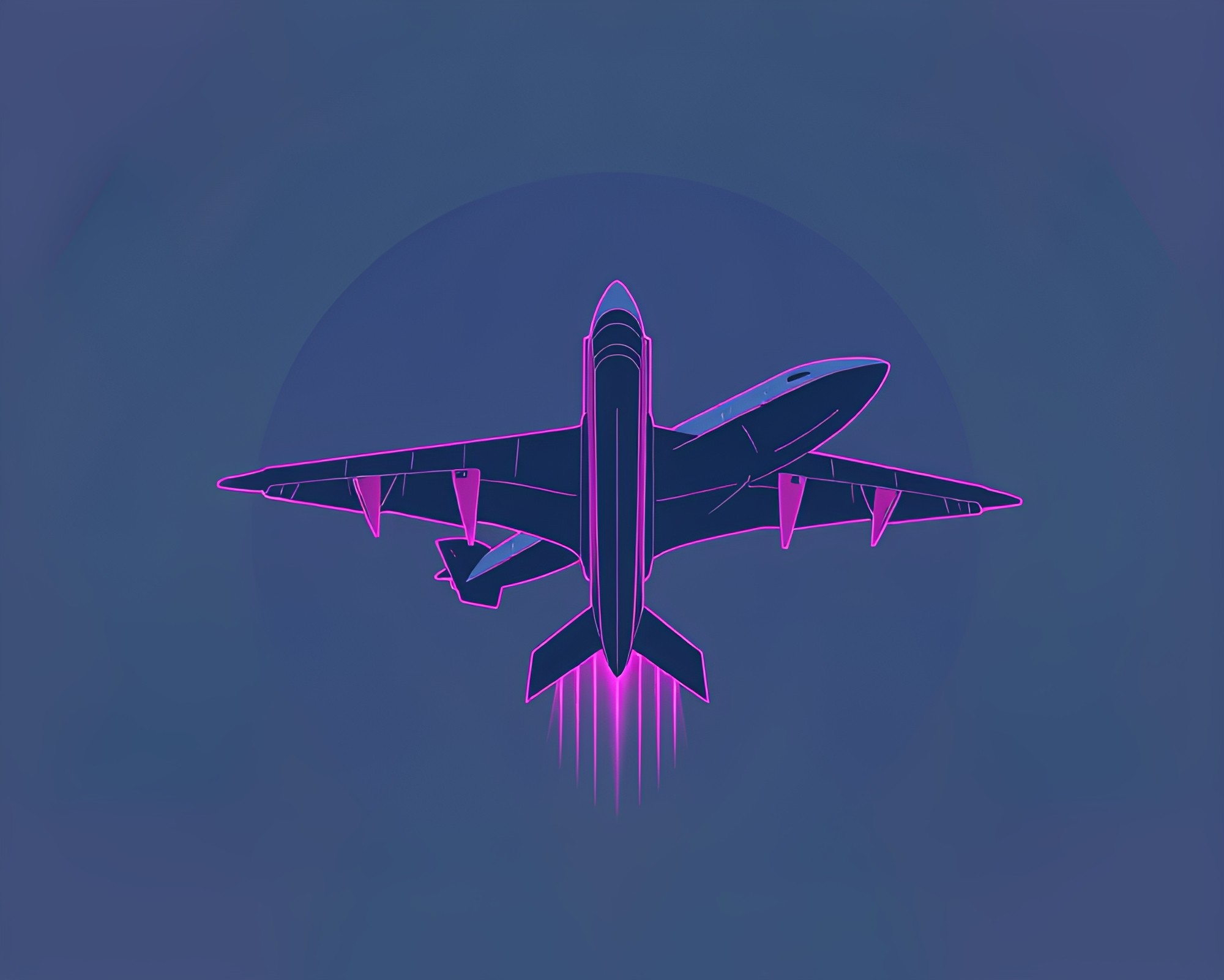 Synthwave Sea Plane in Geometric Matte Composition – free AI stock image