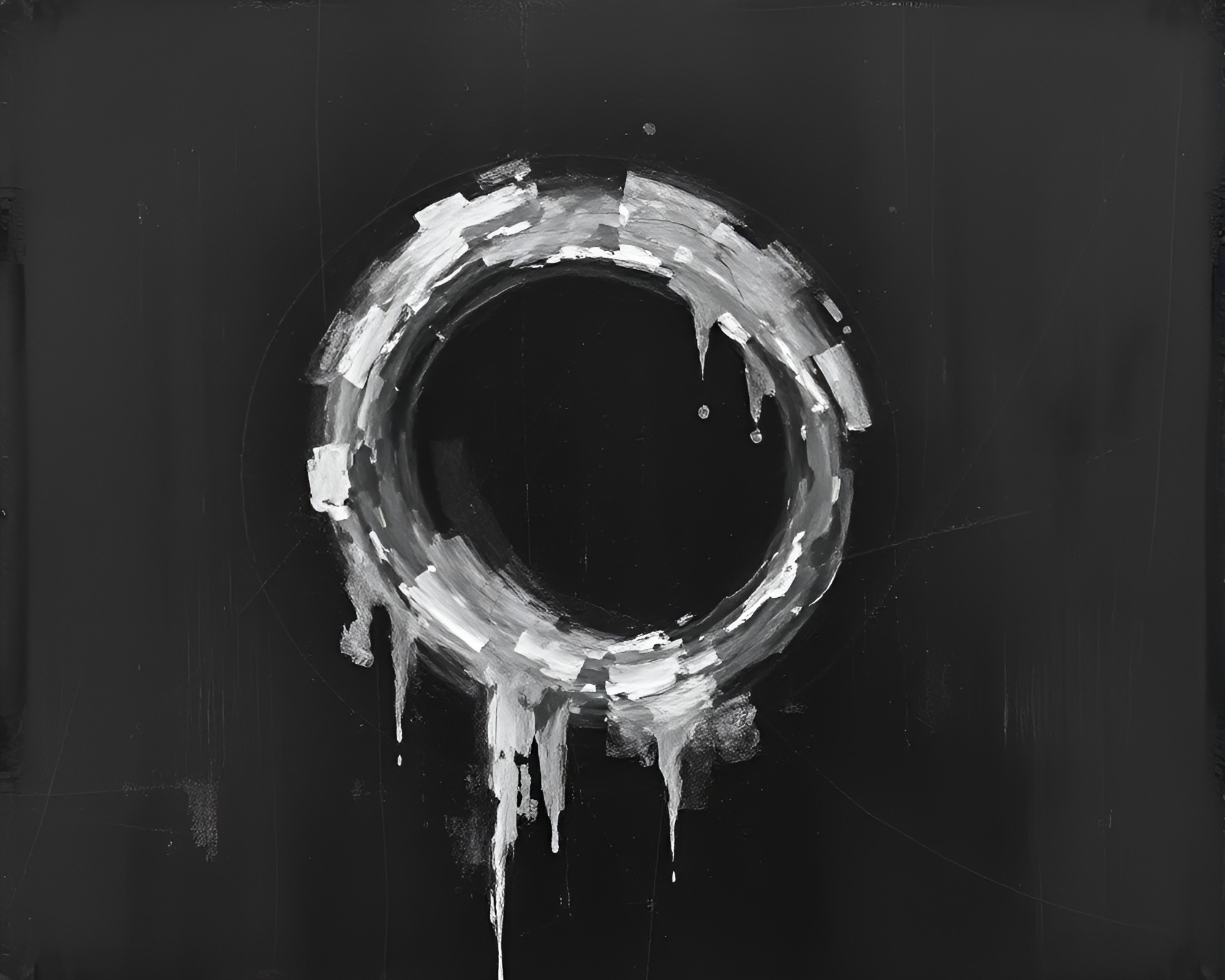 Glitch Ring: Charcoal Black Fresco Enchantment – free AI stock image