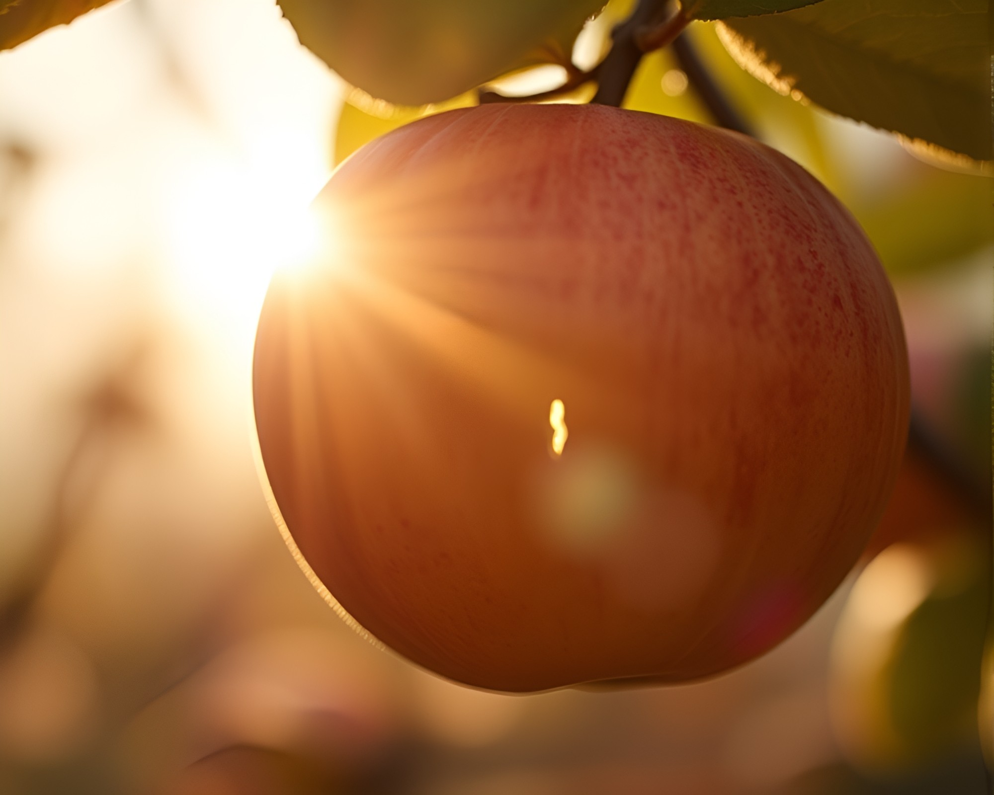 Lens Sunburst Over Apple Cider Illuminated Pastel Scene – free AI stock image