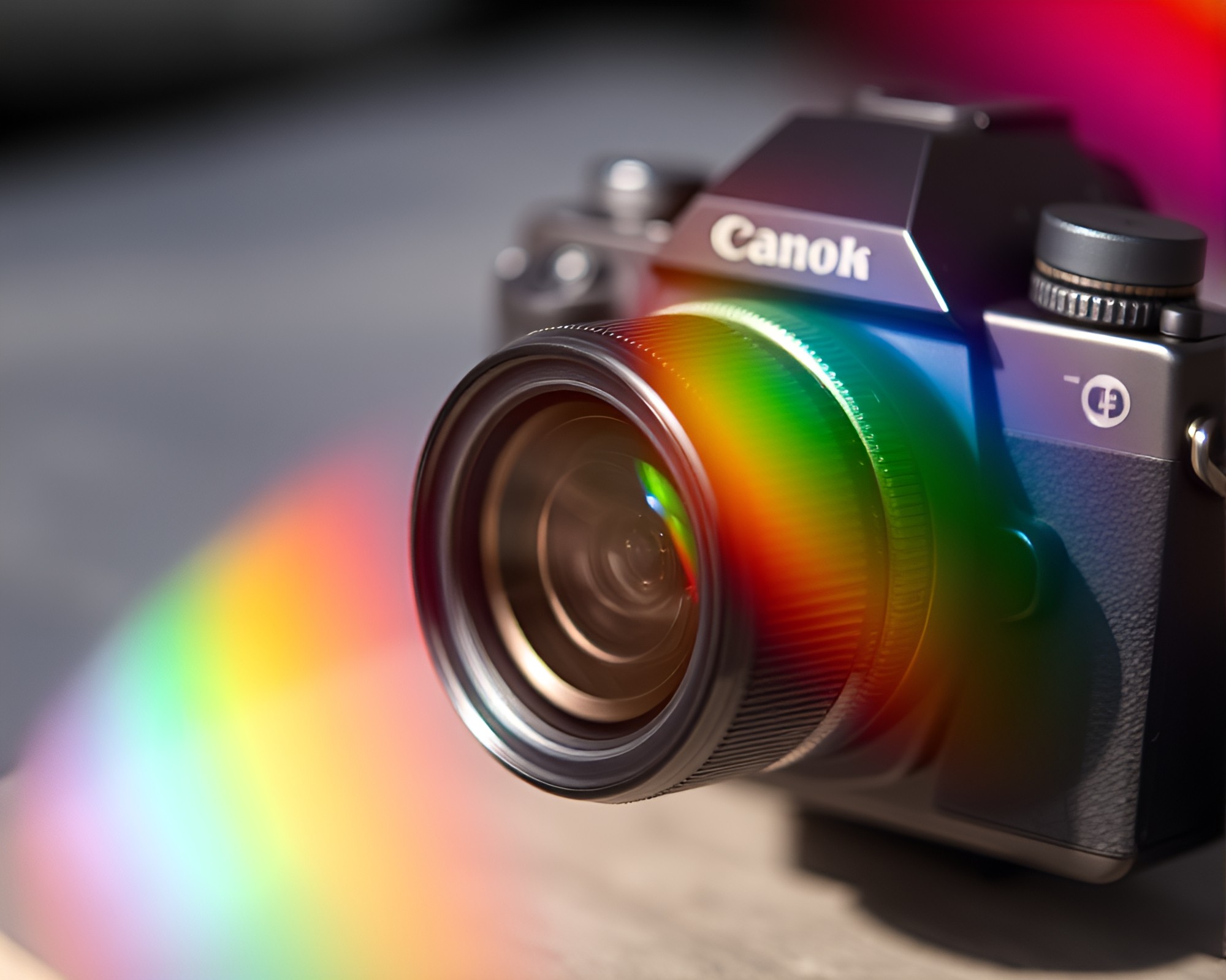Rainbow Refraction in Topaz Glow – free AI stock image