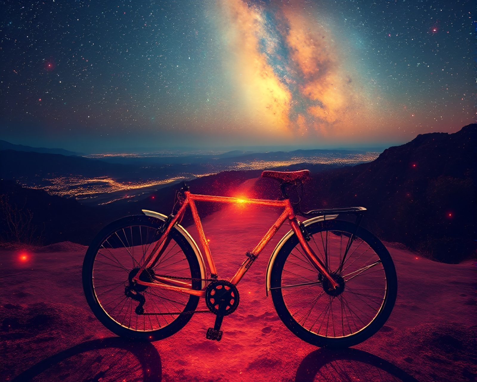 X-ray style panorama of a cosmic bicycle nebula