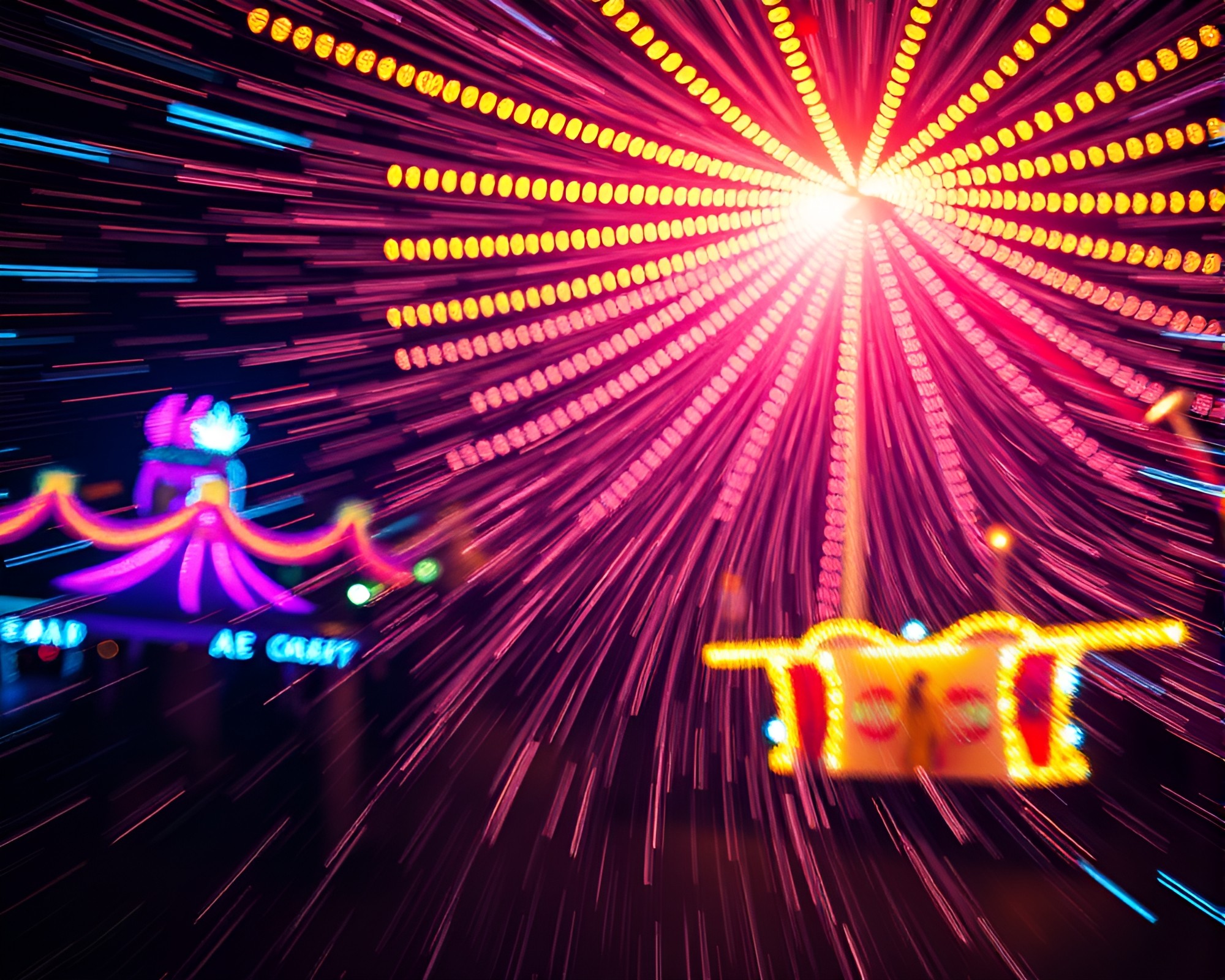 Ethereal Time Vortex Carnival Lights Crosshatching – free AI stock image