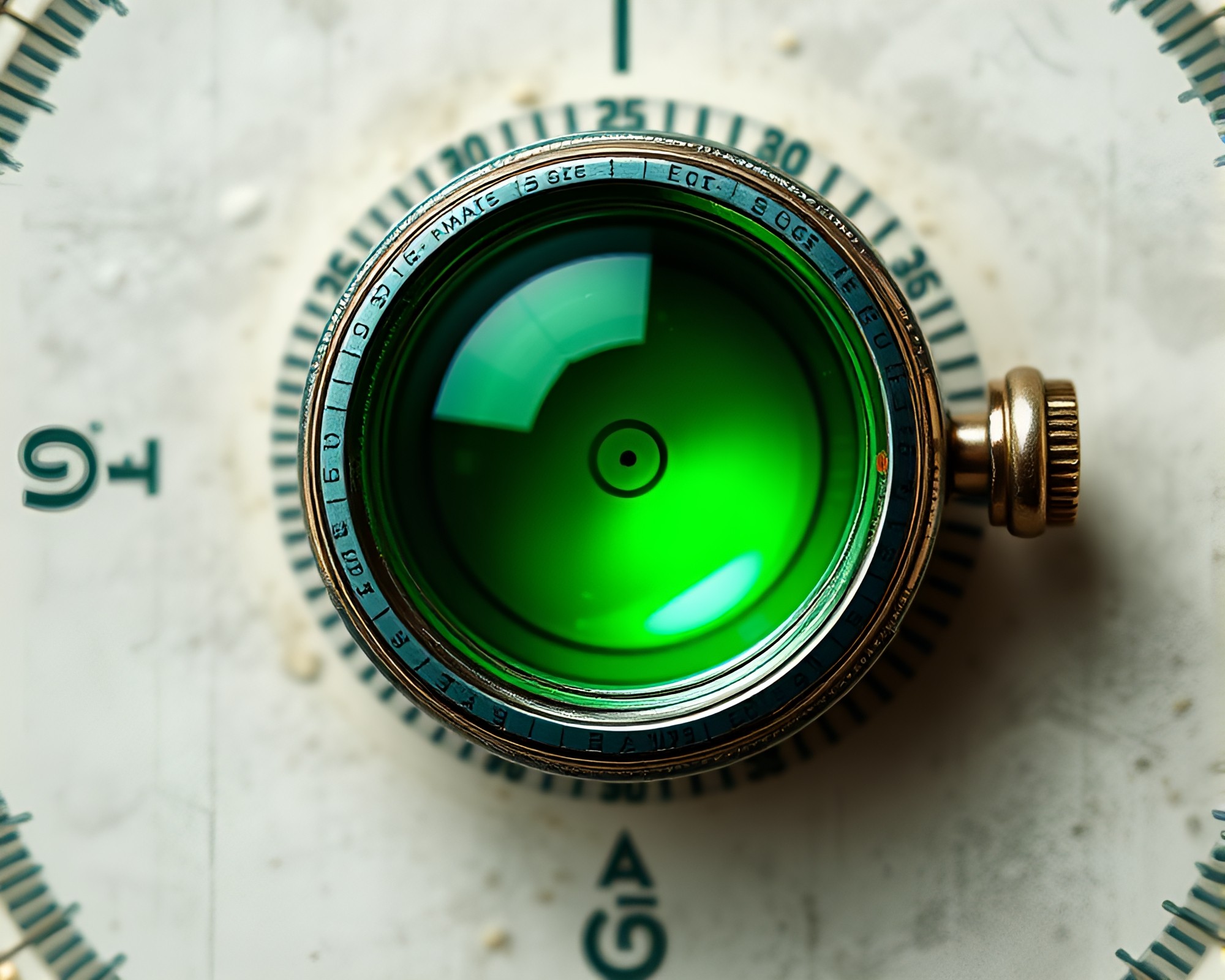 Emerald Compass Unveiled in Egg Tempera Frame – free AI stock image