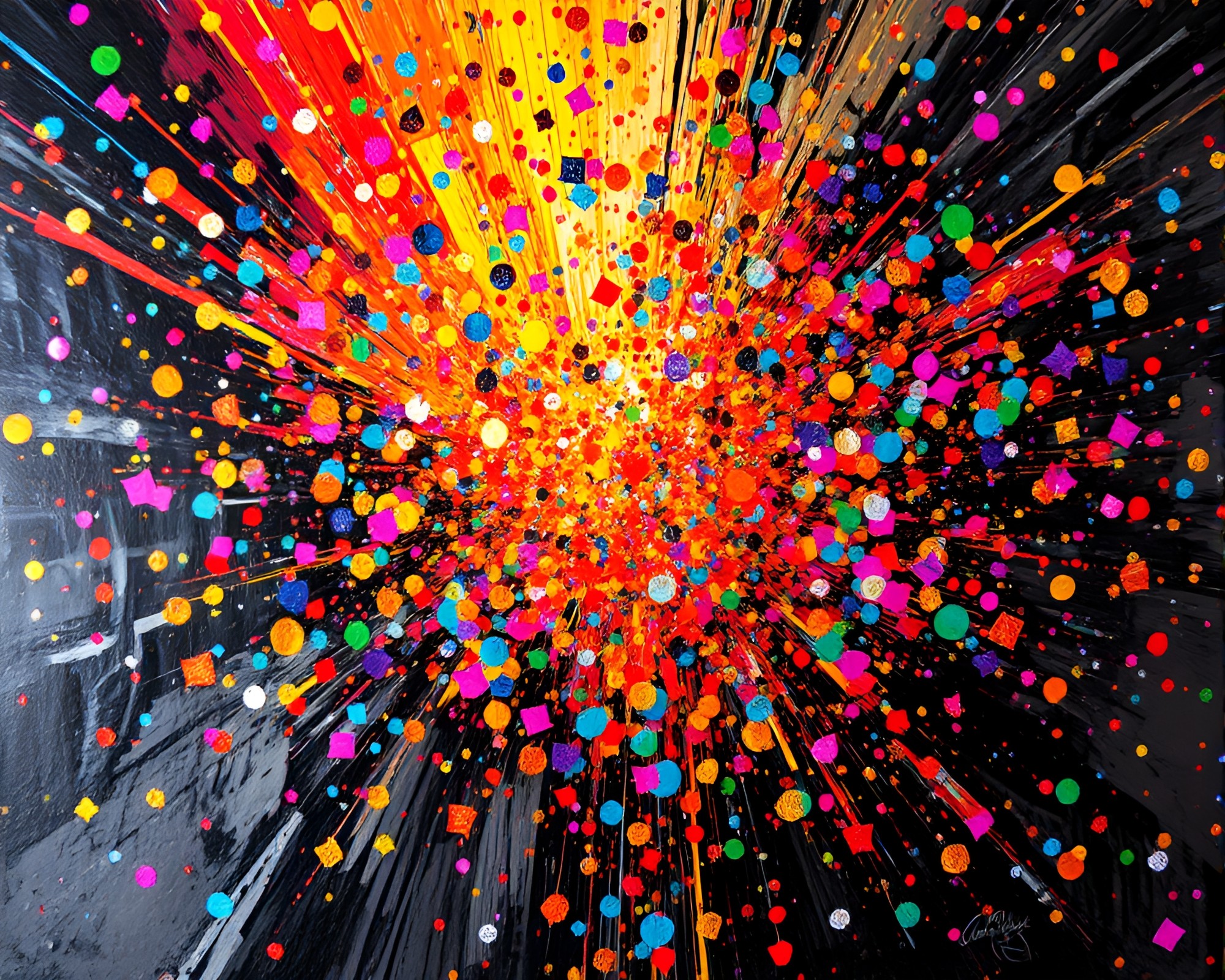 Abstract Foil Stamping Confetti Burst – free AI stock image