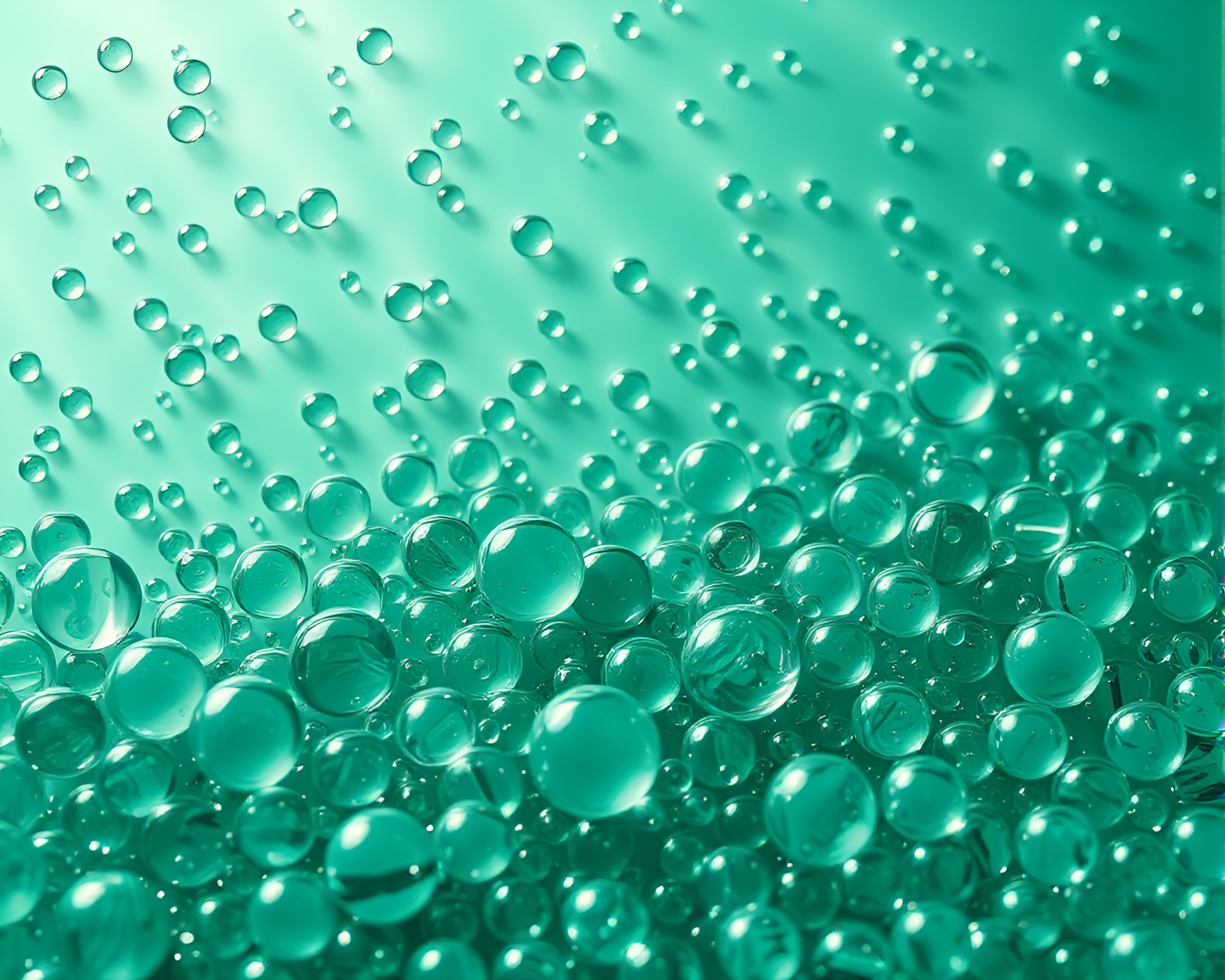Surreal Dreamscape: Mint Green Glass Beads Stencil Art – free AI stock image