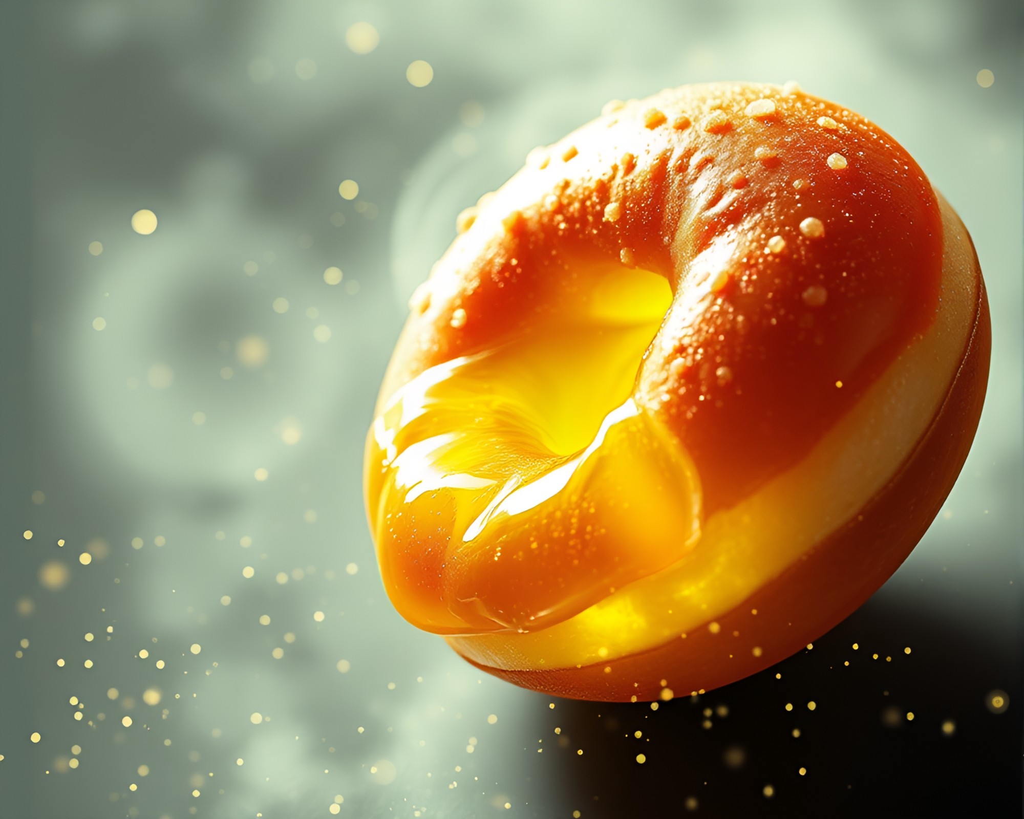 Vector art jelly-filled doughnut film burn composition – free AI stock image