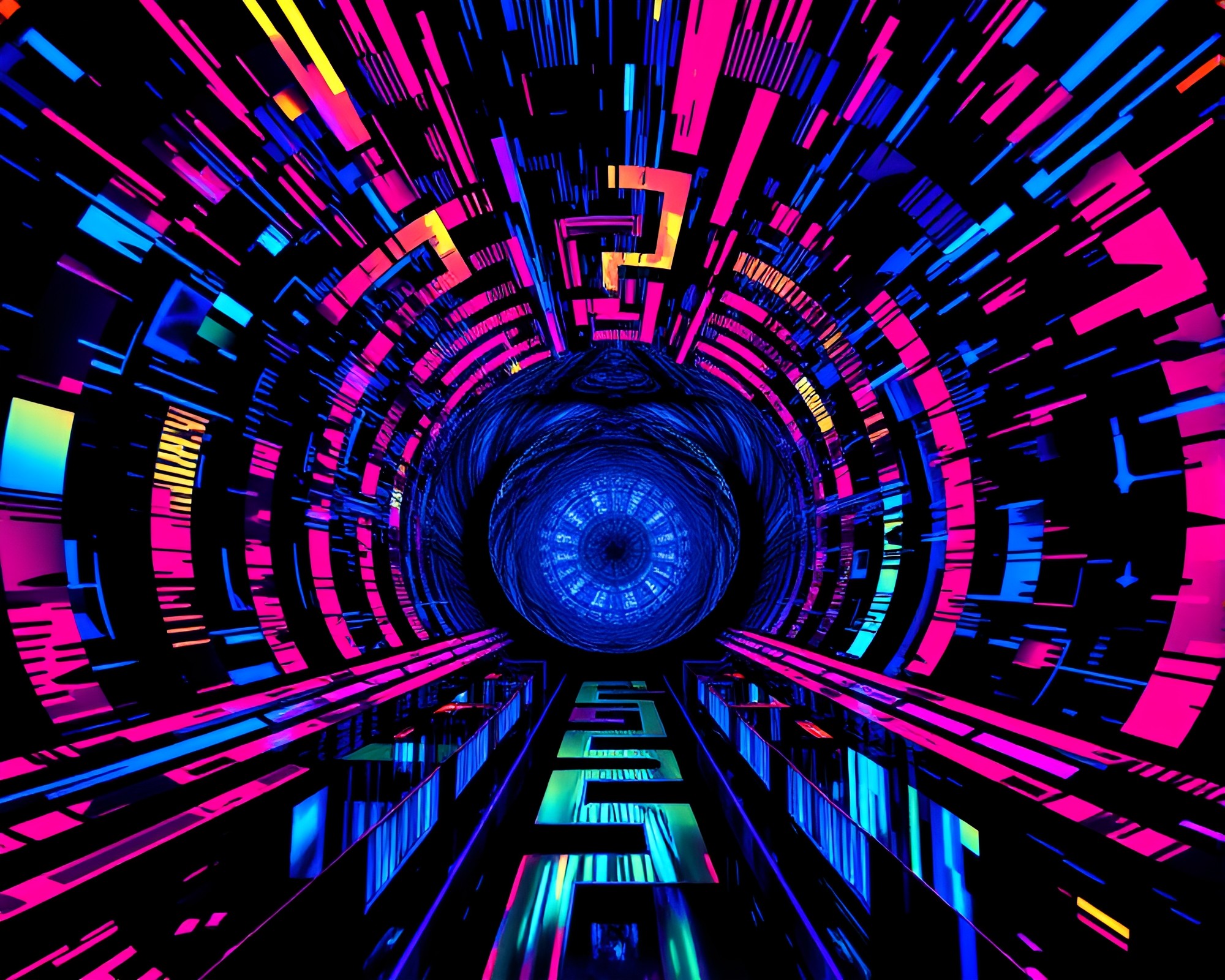 Mystical Mirror Maze Zoom Burst Pop Art – free AI stock image