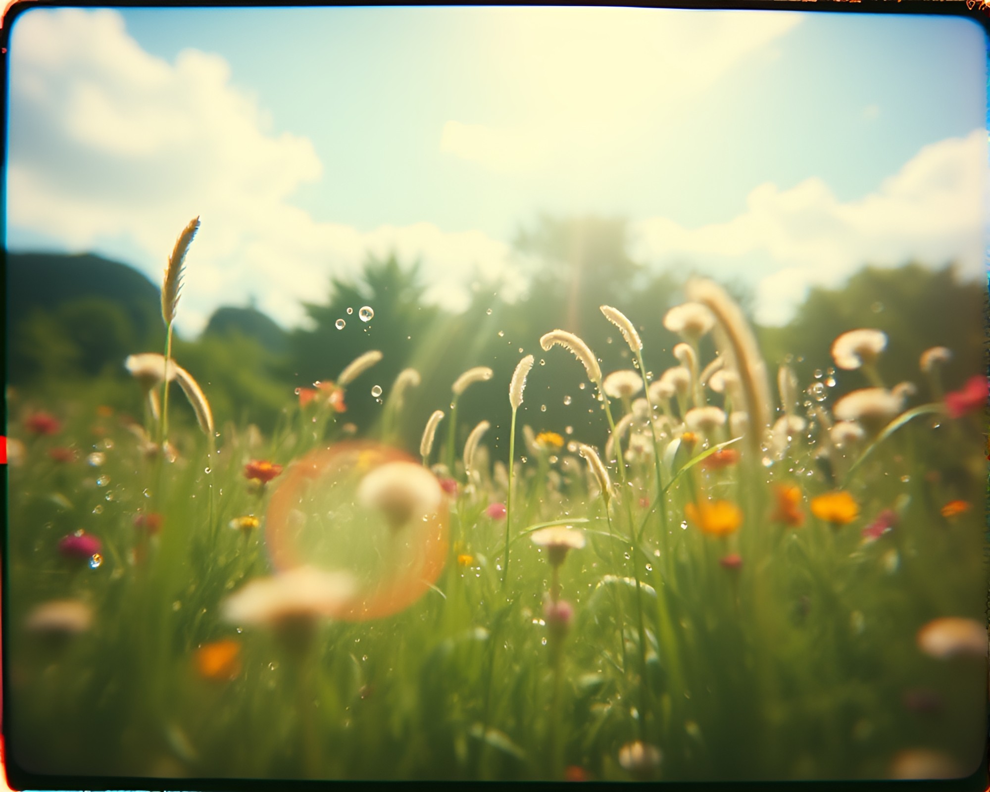 Sky Garden Reflections: Vintage Lens Flare – free AI stock image