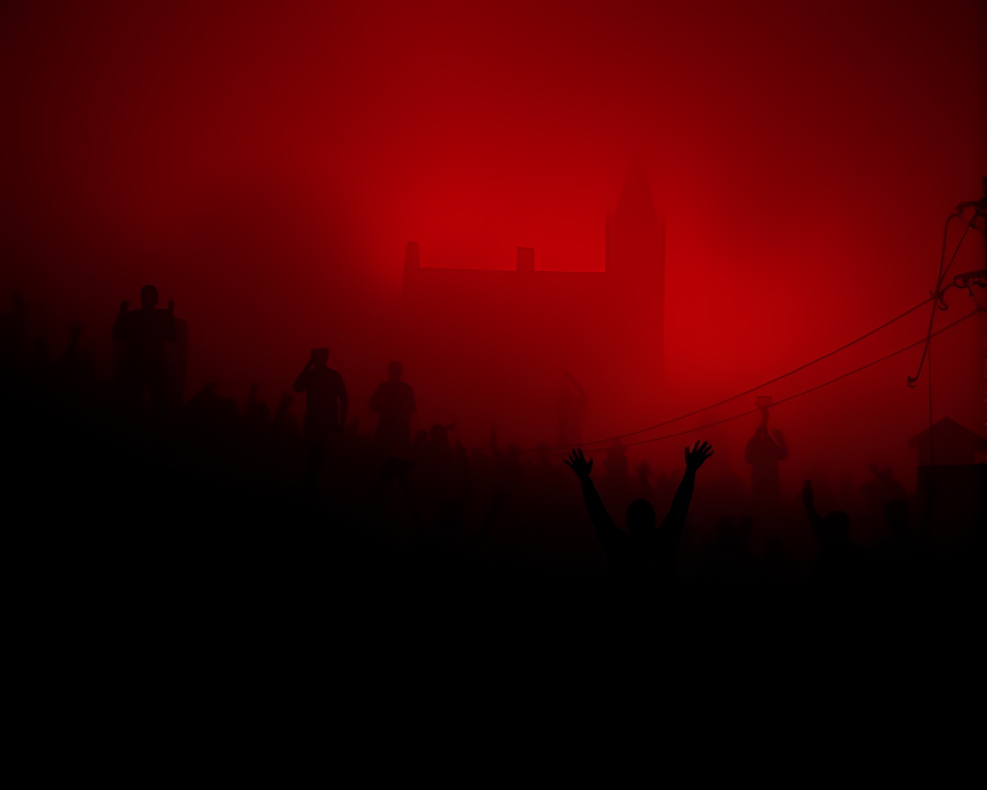 Lovecraftian Horror Crowd Silhouette Hyper-Realism – free AI stock image