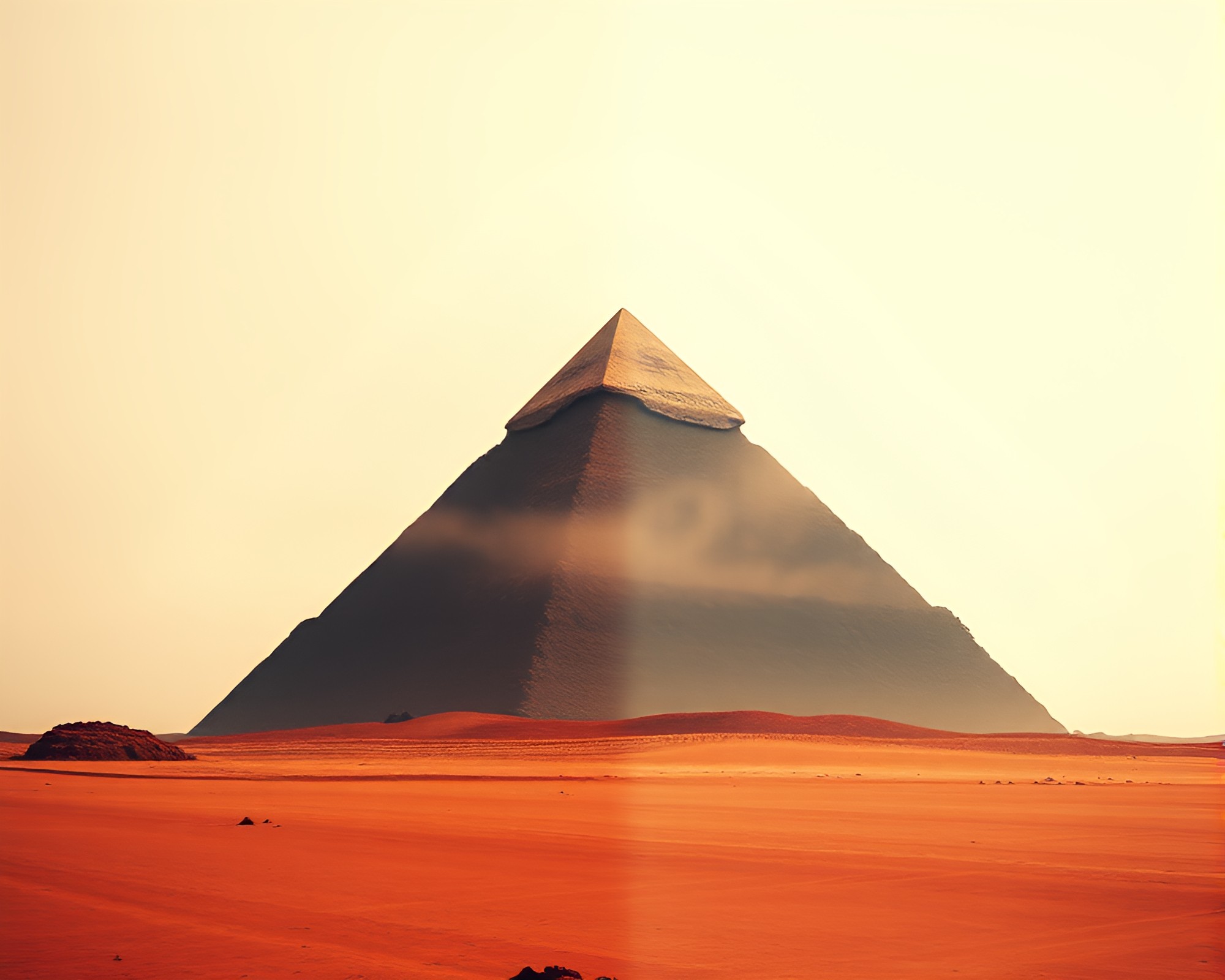 Majestic Pyramid Double Exposure Split-Tone Composition – free AI stock image