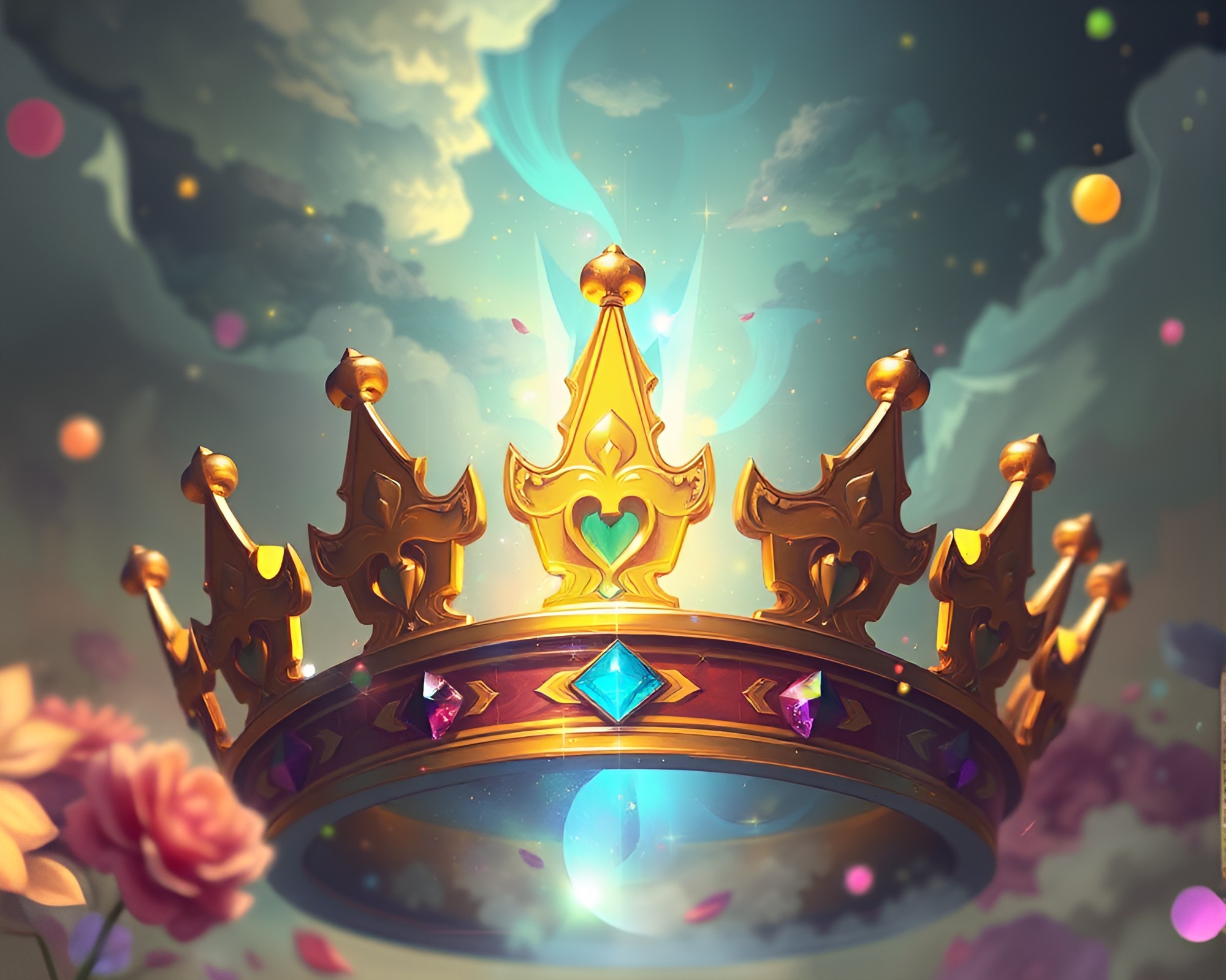 Digital Bloom Crown: Regal Cyber Art Masterpiece – free AI stock image