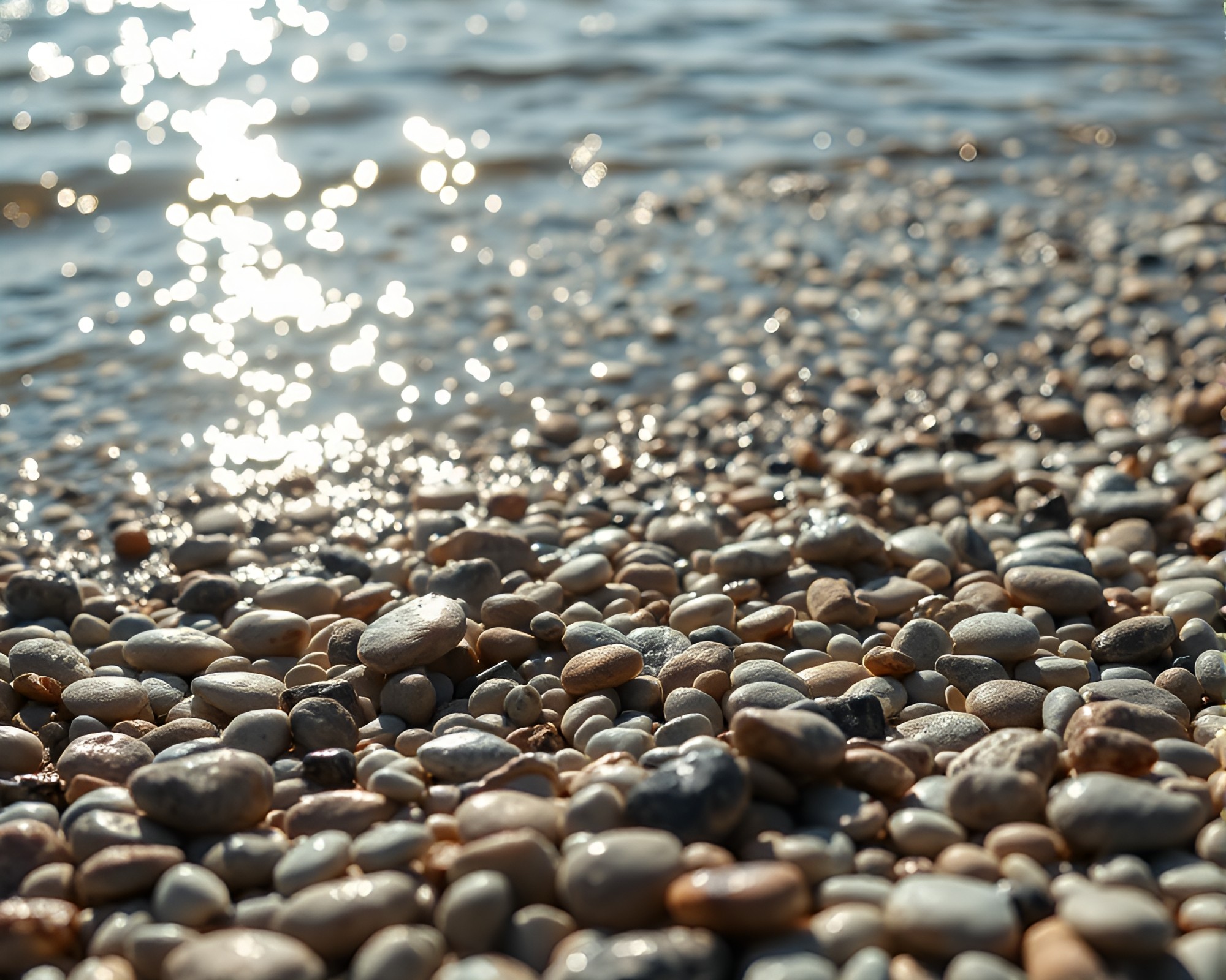 Pebble Beach Lens Flare: Bio-Organic Metallic Sheen – free AI stock image