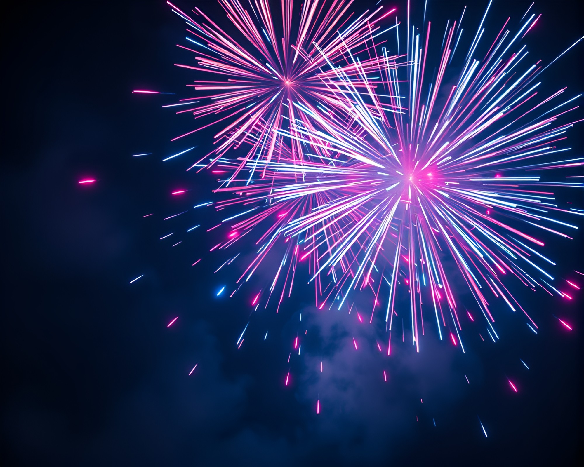 Vaporwave Fireworks Illusion in Indigo Mystery – free AI stock image