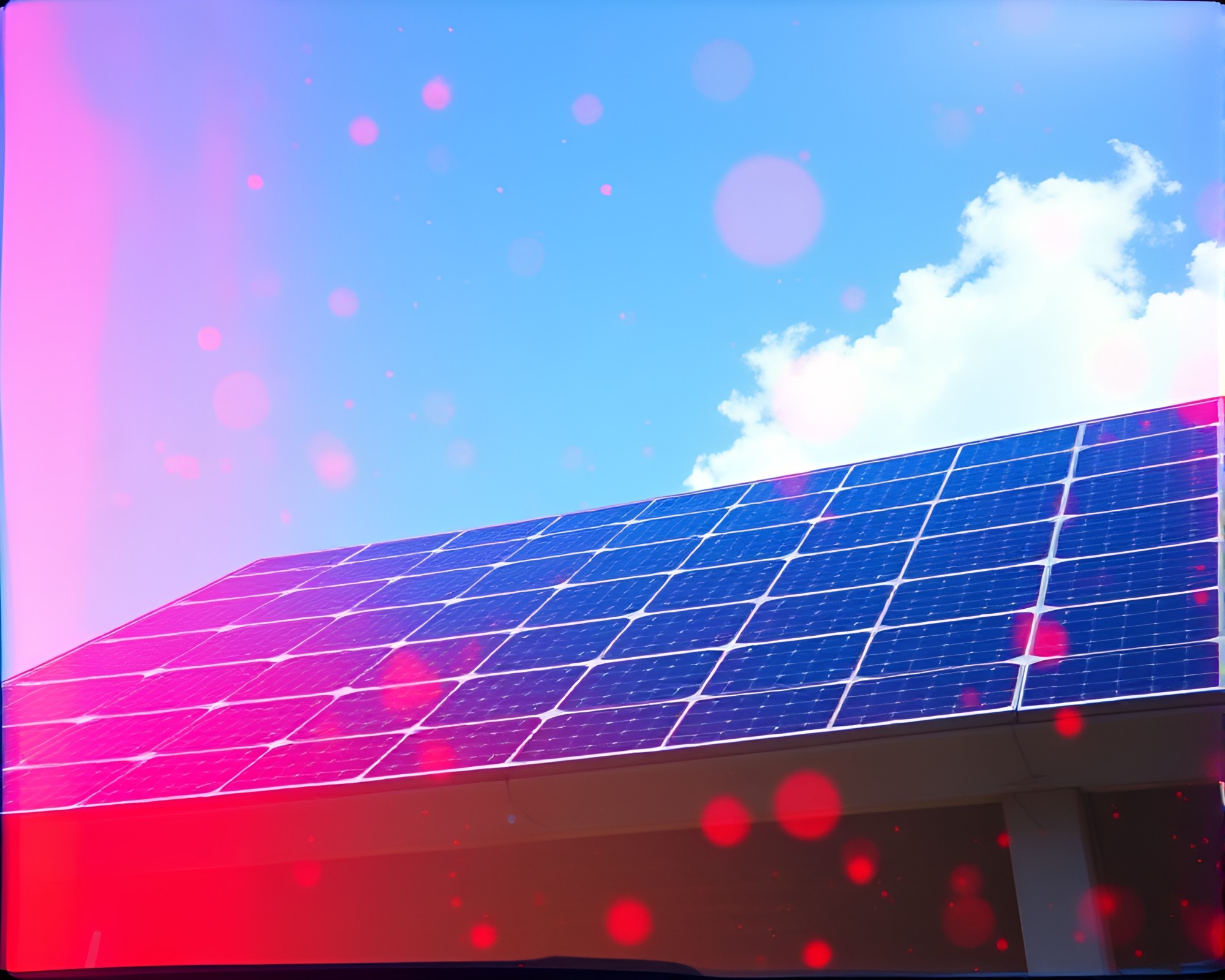 Solar Panel Array in Acrylic Spatters Double Exposure – free AI stock image