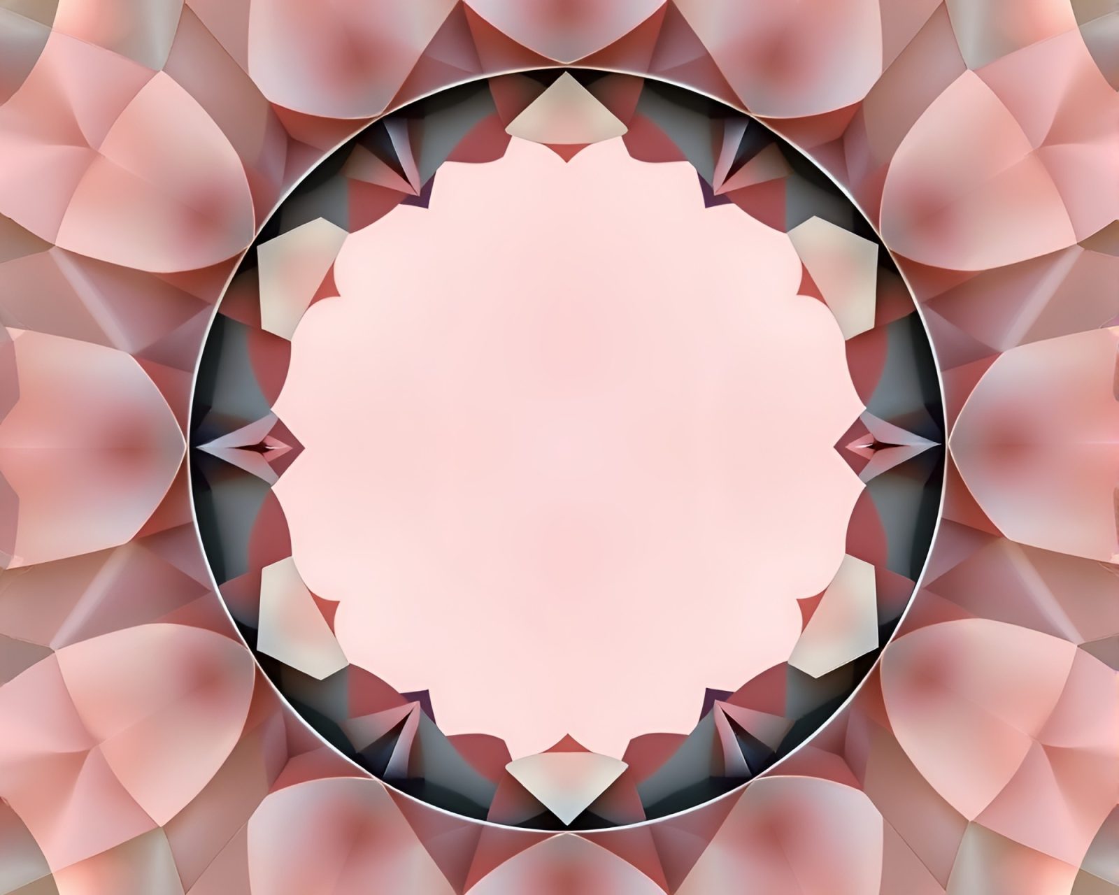 Circular tessellated design with pastel colors and intricate patterns