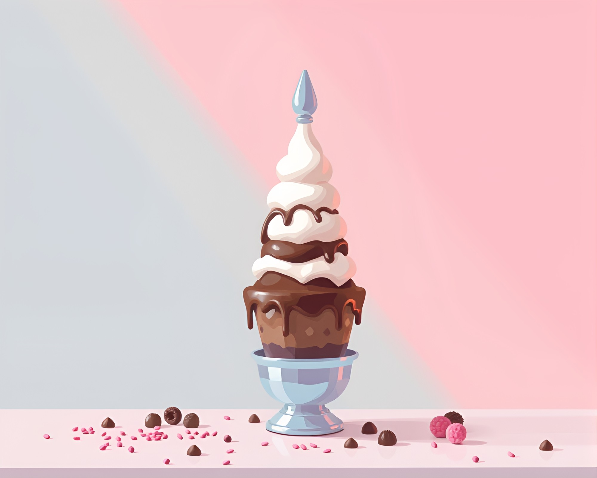 Chocofall in Pixelated Wonderland – free AI stock image