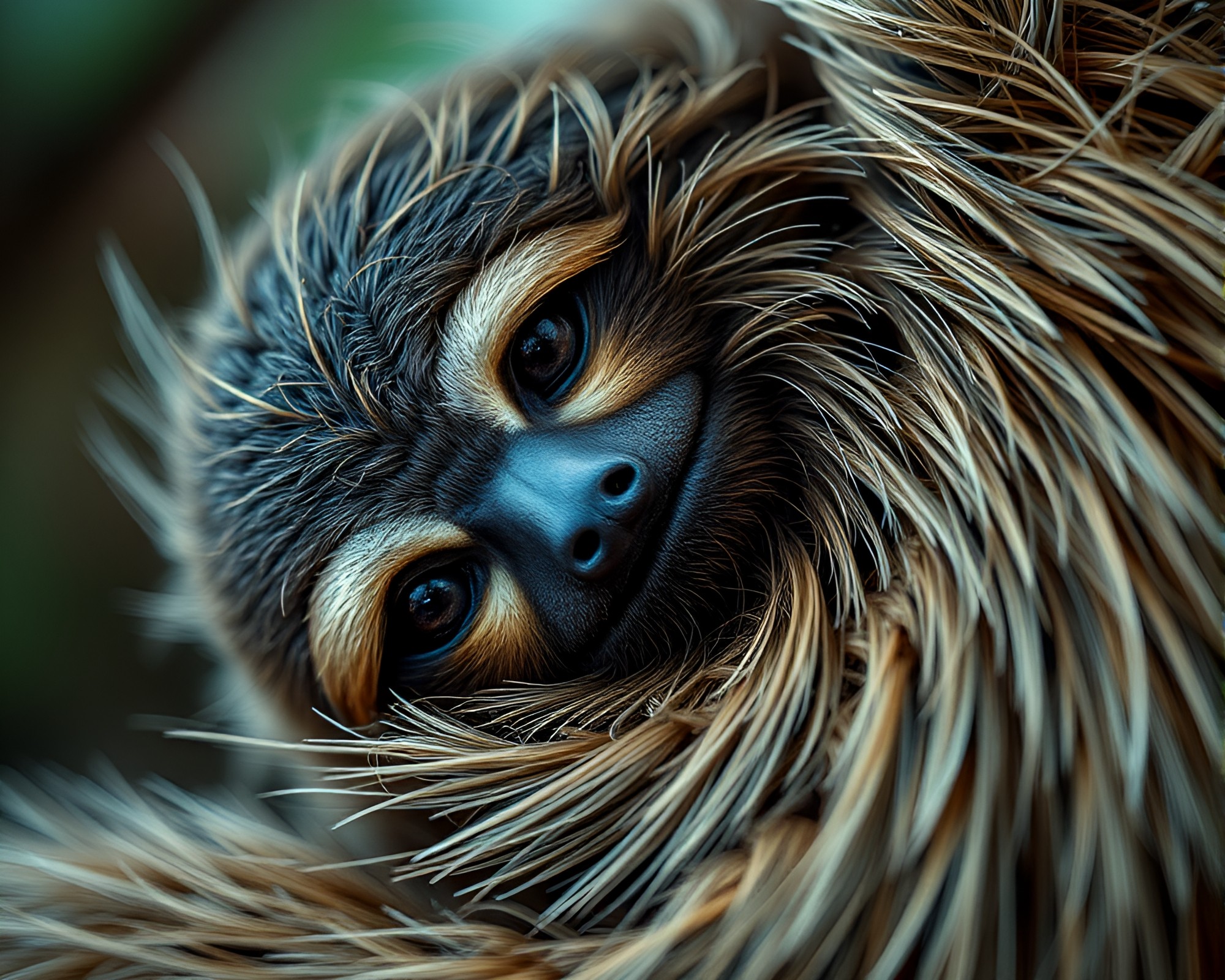 Fibonacci Sloth in Oil-Rich Dream – free AI stock image