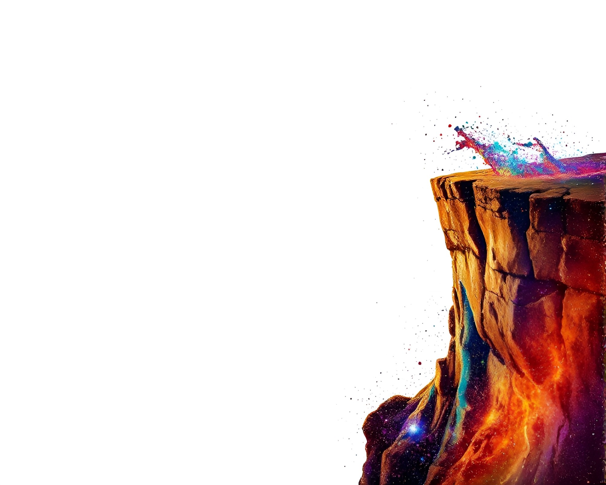 Surreal Cliff vista with striking metallic hues – free AI stock image
