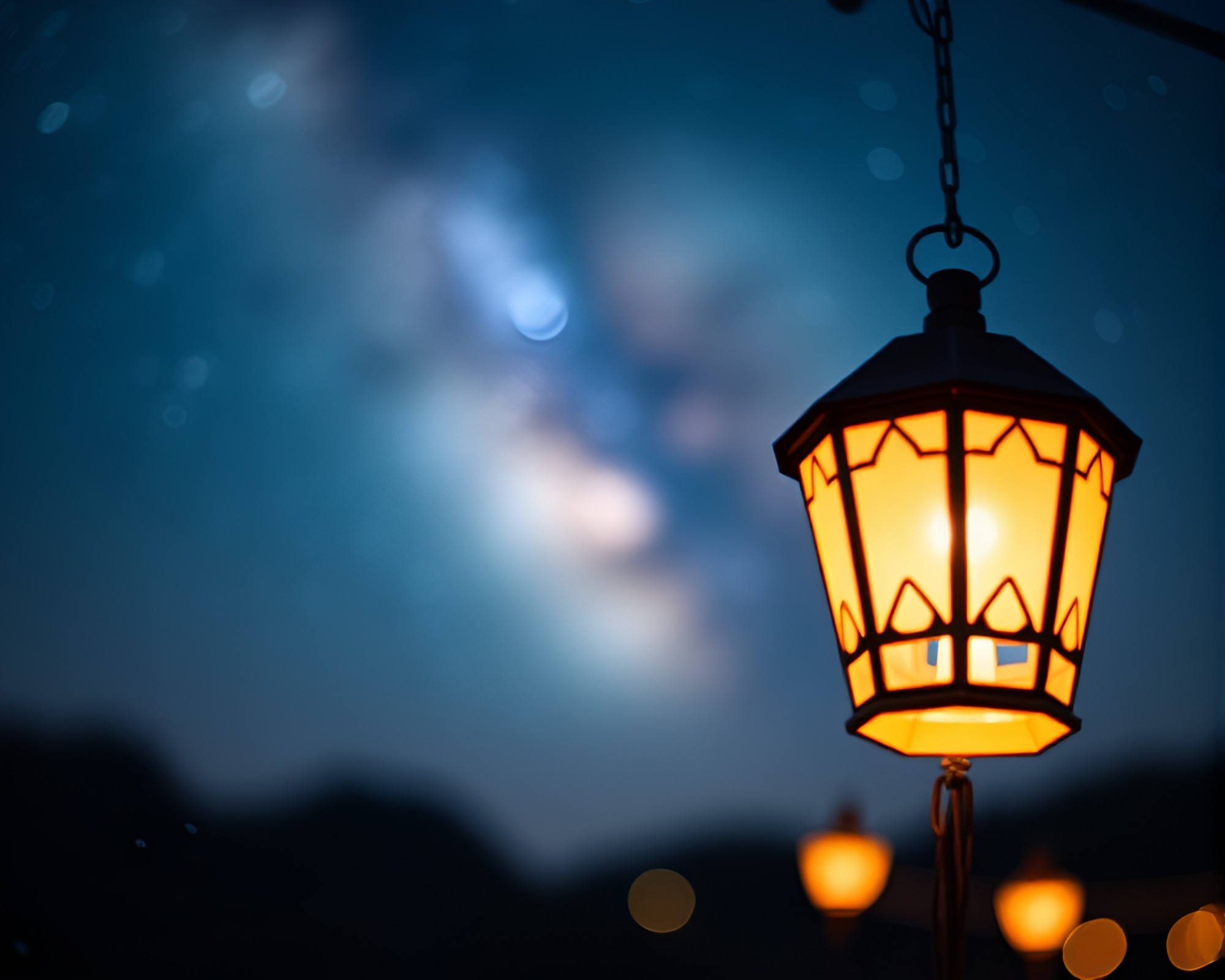Luminous Lantern Amongst Milky Way Swirls – free AI stock image