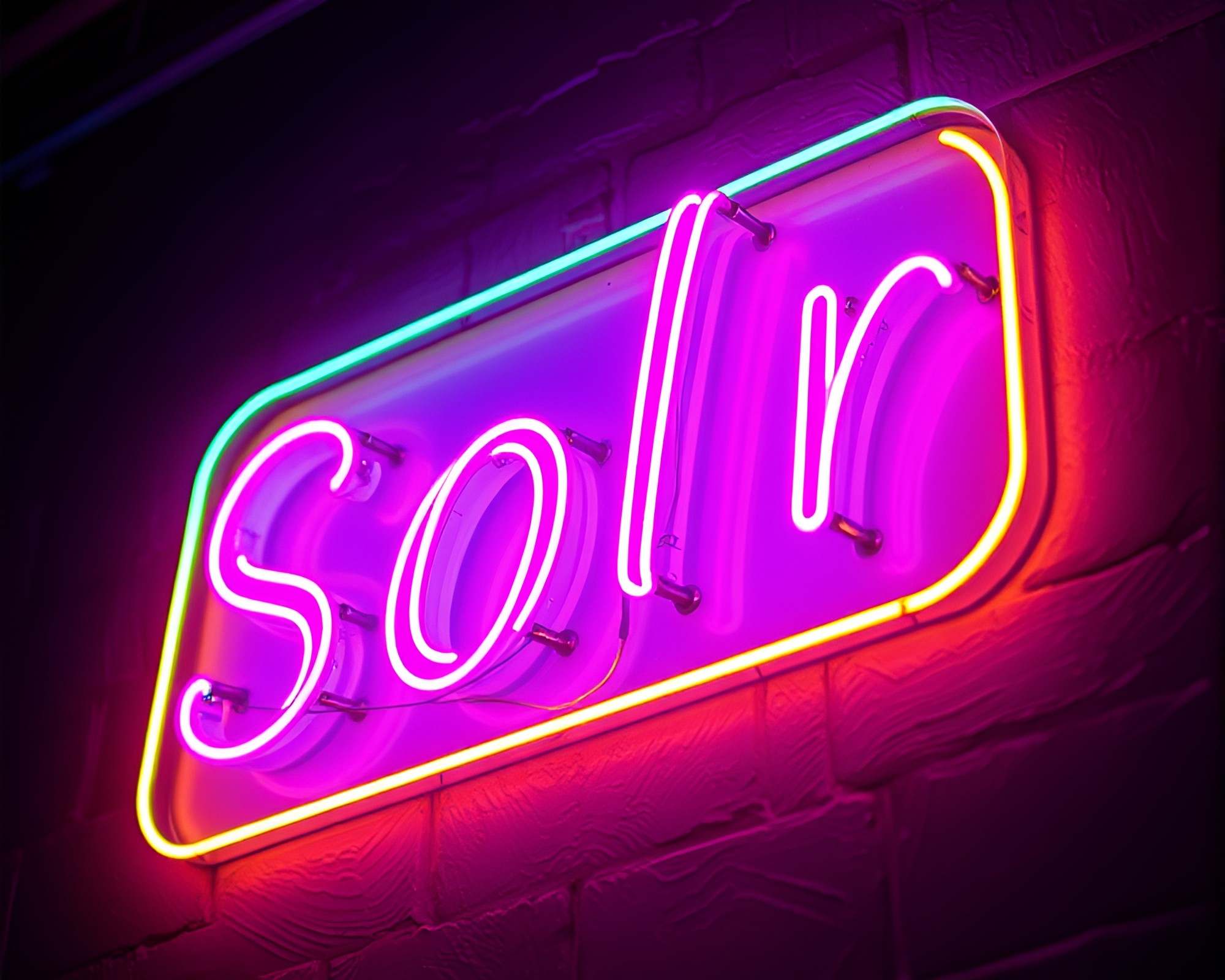 Vibrant Neon Sign Glowing in Impasto Style – free AI stock image