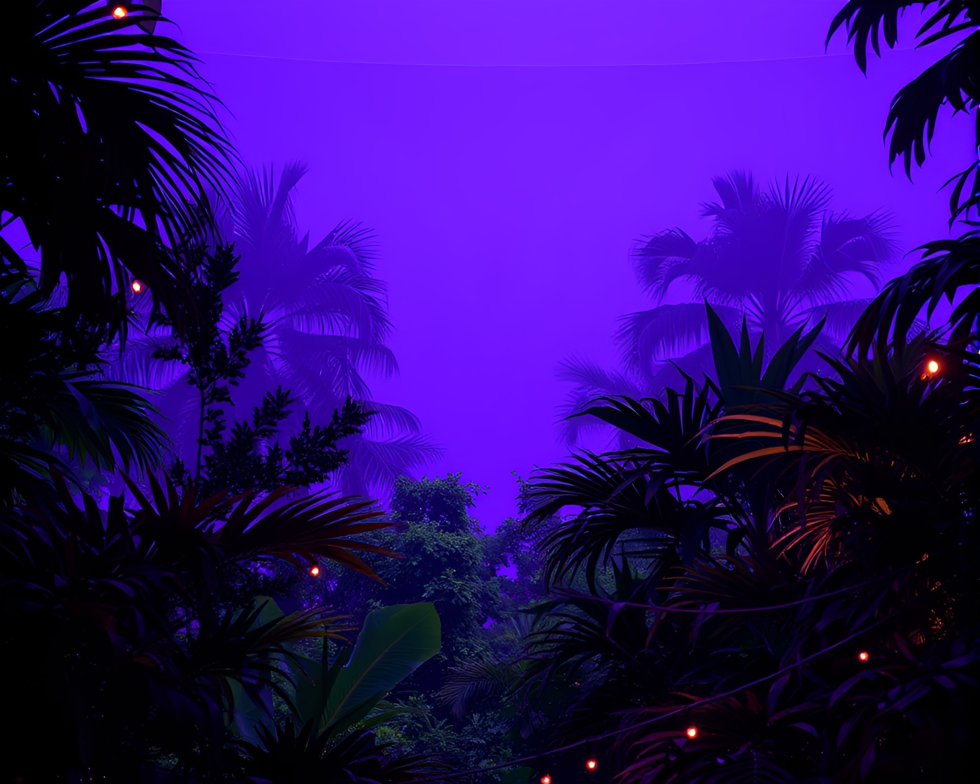 Pizza Slice Jungle Canopy Ultraviolet Composition – free AI stock image