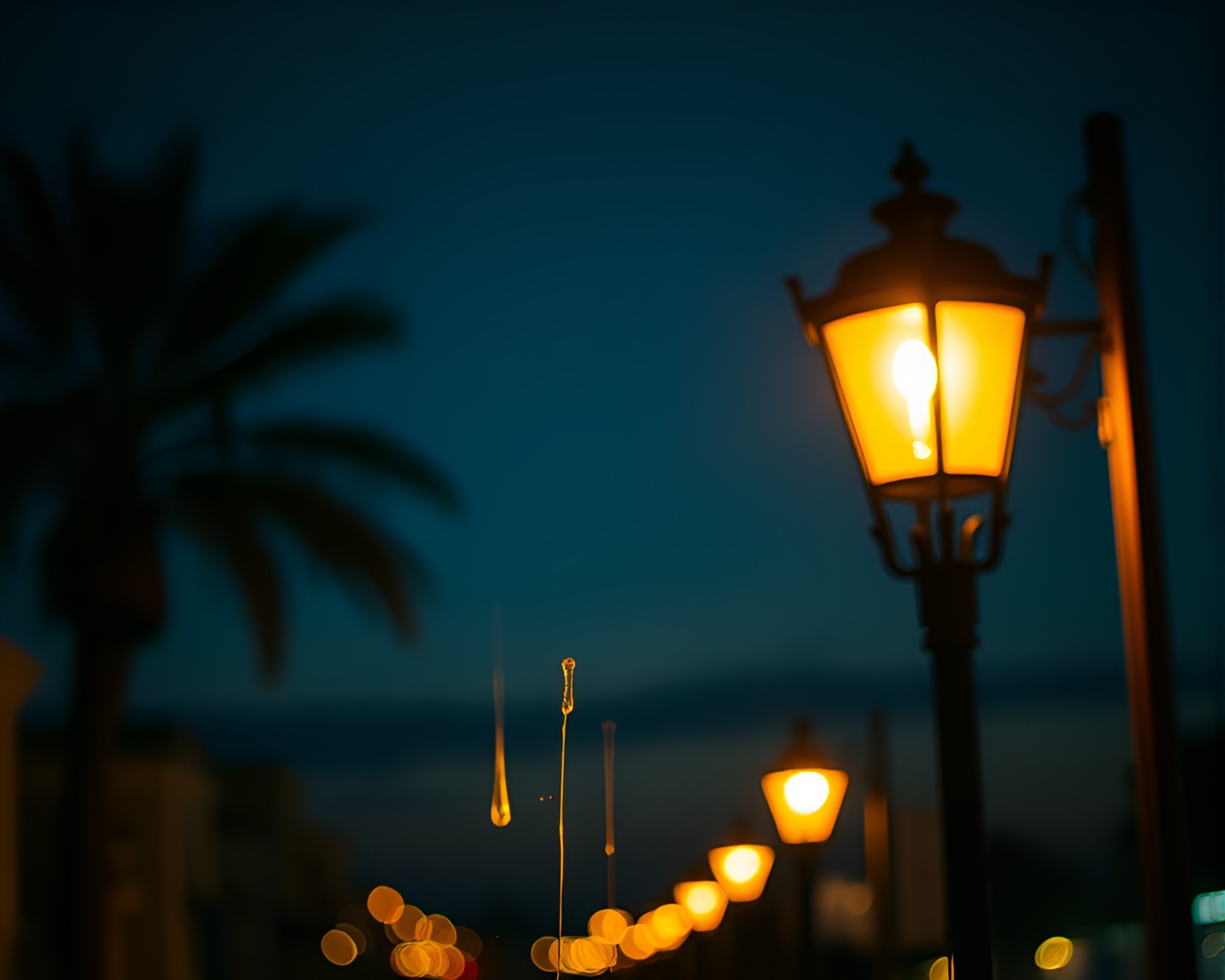Majestic Phoenix in Cinematic Streetlamp Glow – free AI stock image