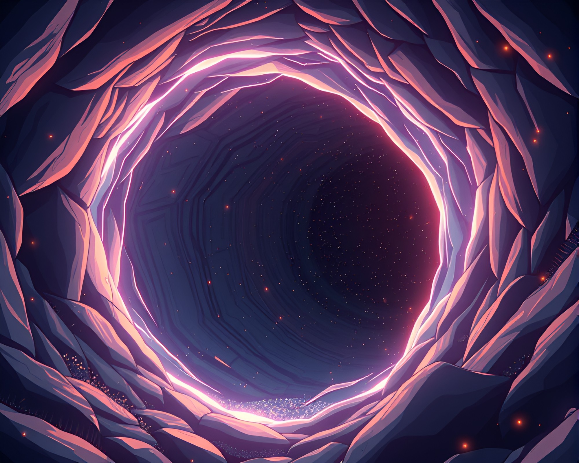 Anime Wormhole Generator: Tilted Angle Afternoon Glow – free AI stock image