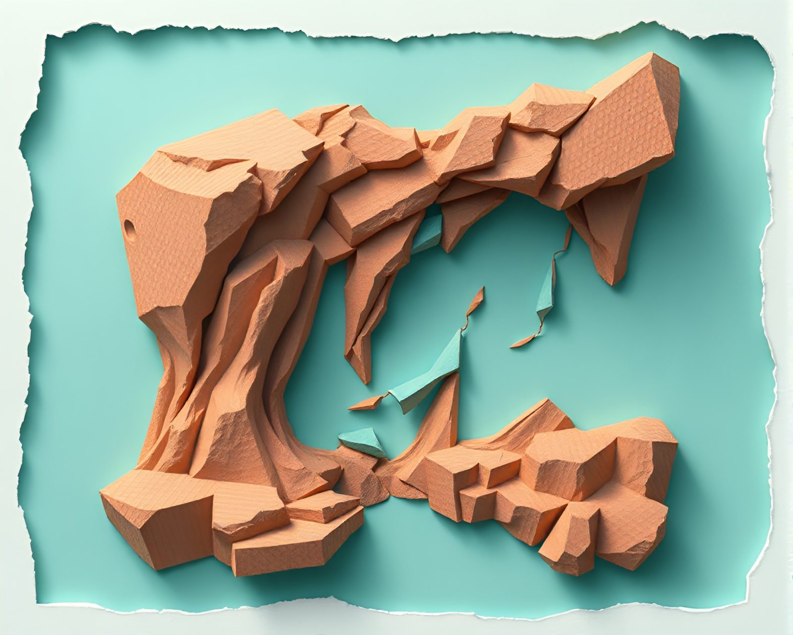 Illustration of bio-printer constructing intricate turquoise land.