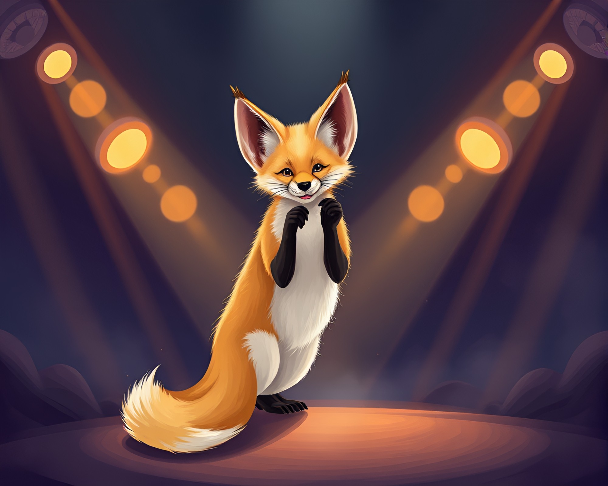 Fennec Fox in Vortex Lights Medical Illustration – free AI stock image