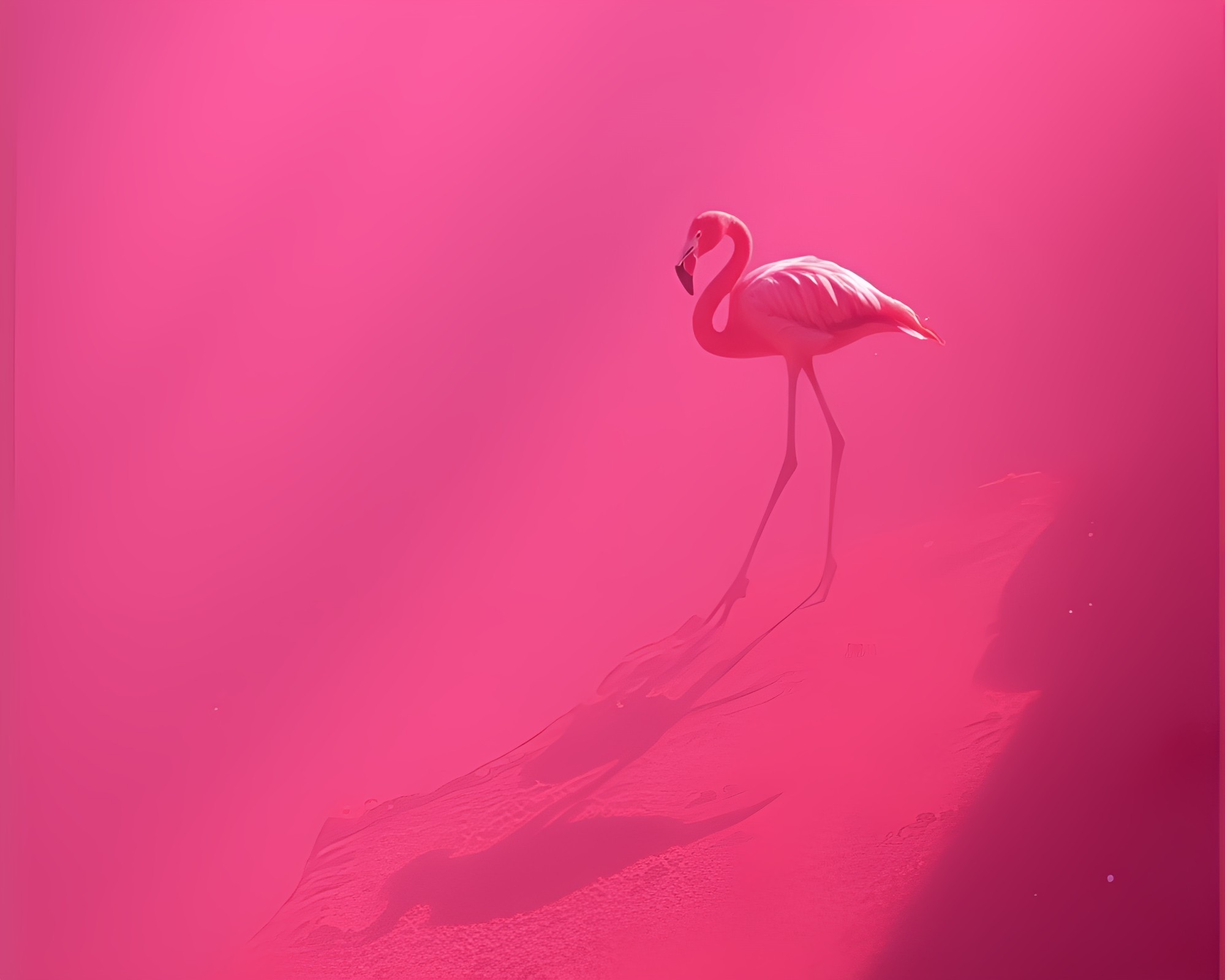 Flamingo Mirage on Retrowave Cliffside – free AI stock image
