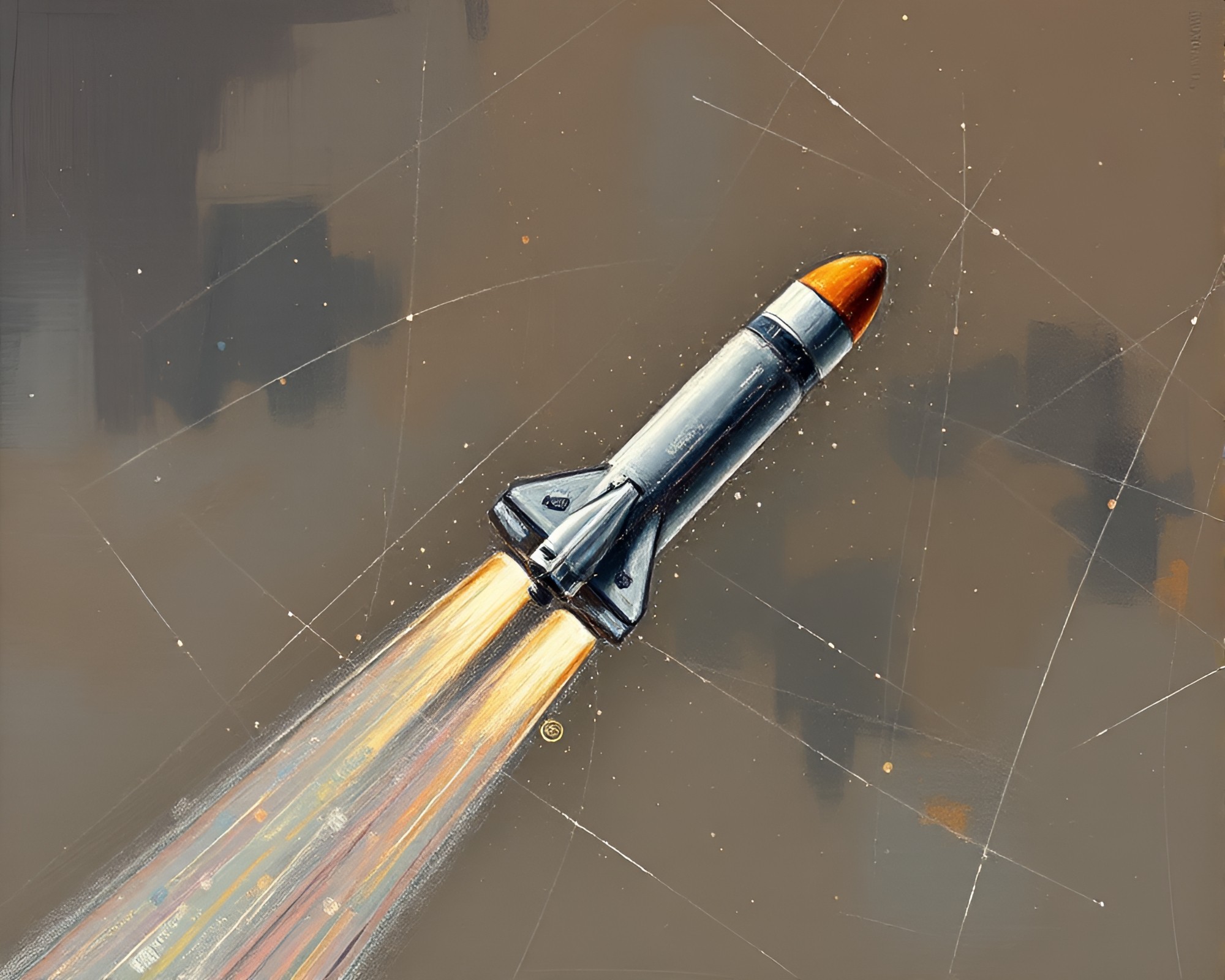 Mystical Fiber Optic Space Shuttle Journey – free AI stock image