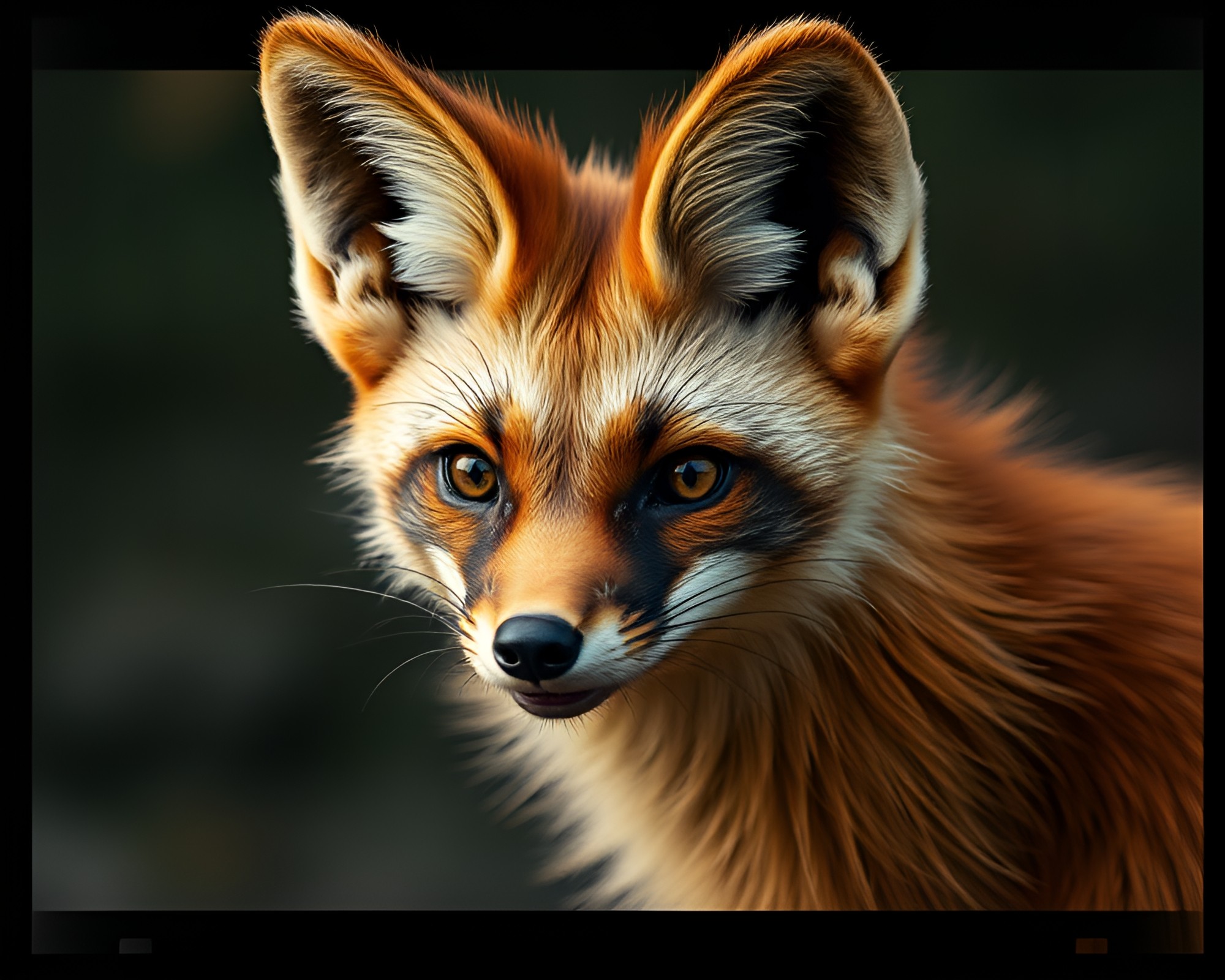 Bronze Fennec Fox Among Film Sprocket Hole Mosaics – free AI stock image