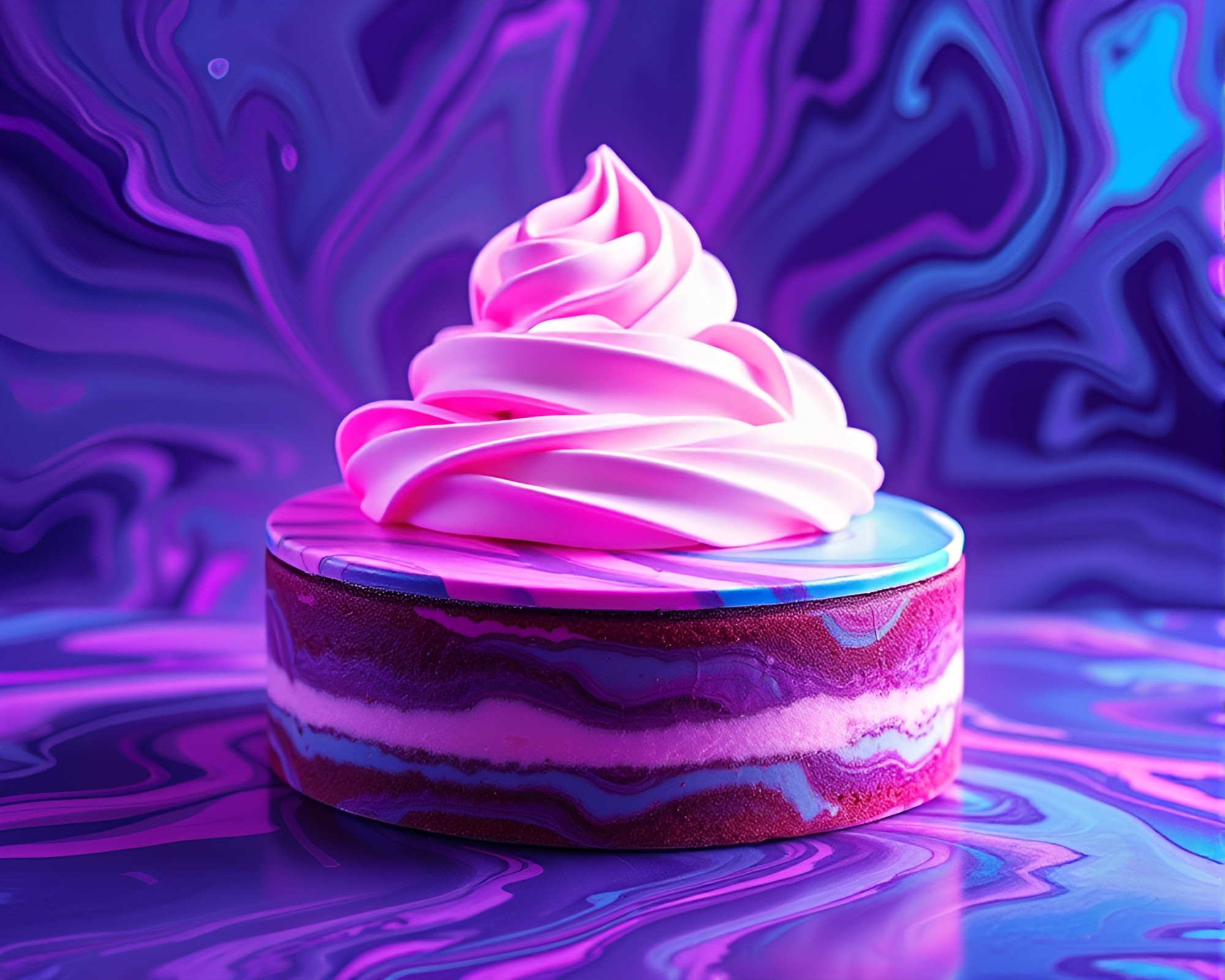 Negative Space Marbled Cake with Data Visualization Style – free AI stock image