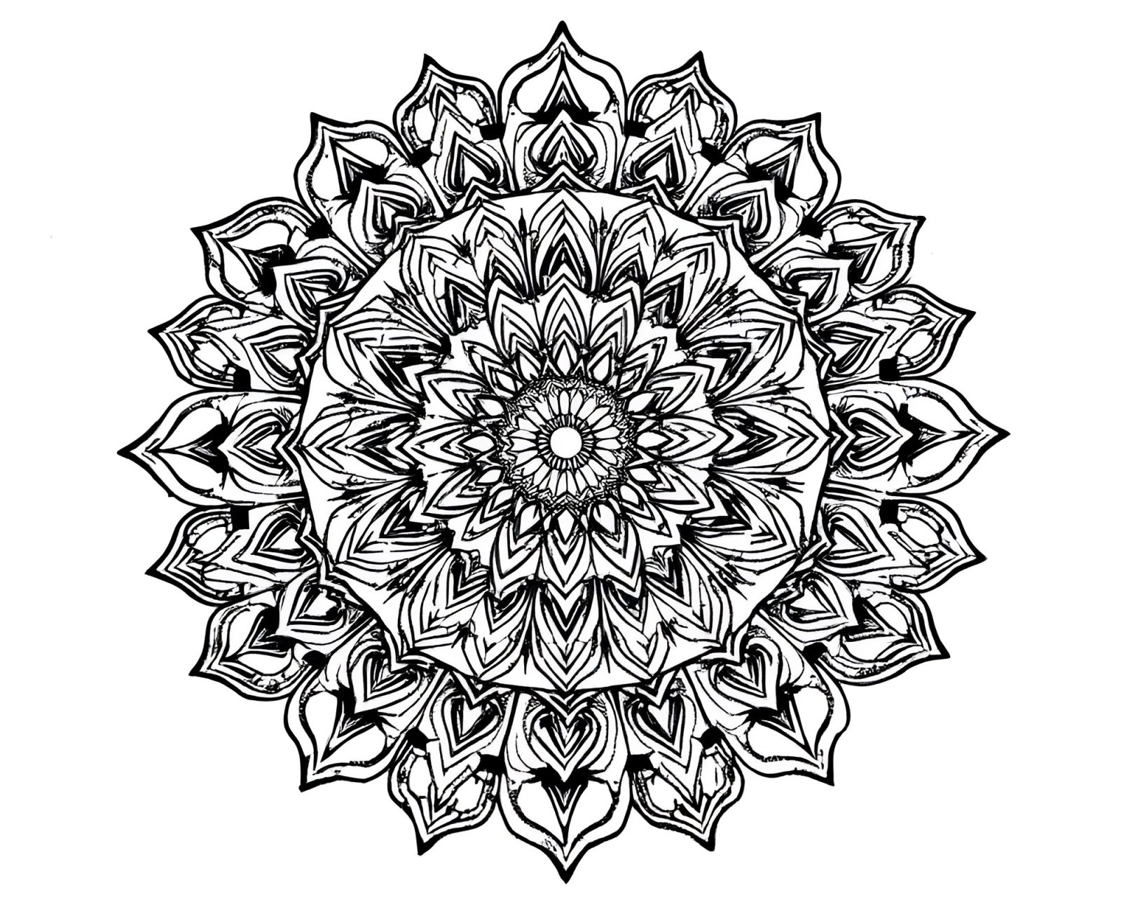 Abstract mandala design with etching lines in subdued colors