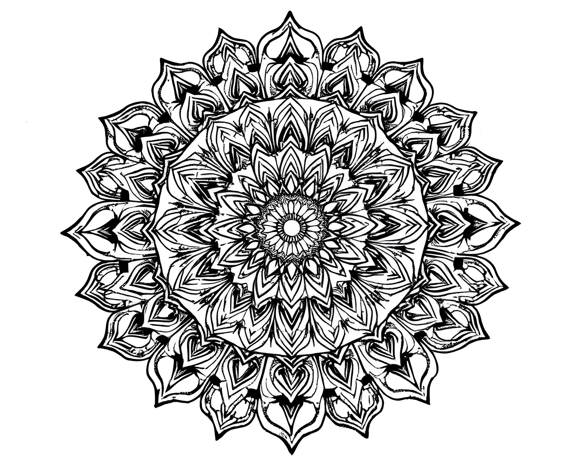 Etched Op Art Mandala in Low Saturation – free AI stock image