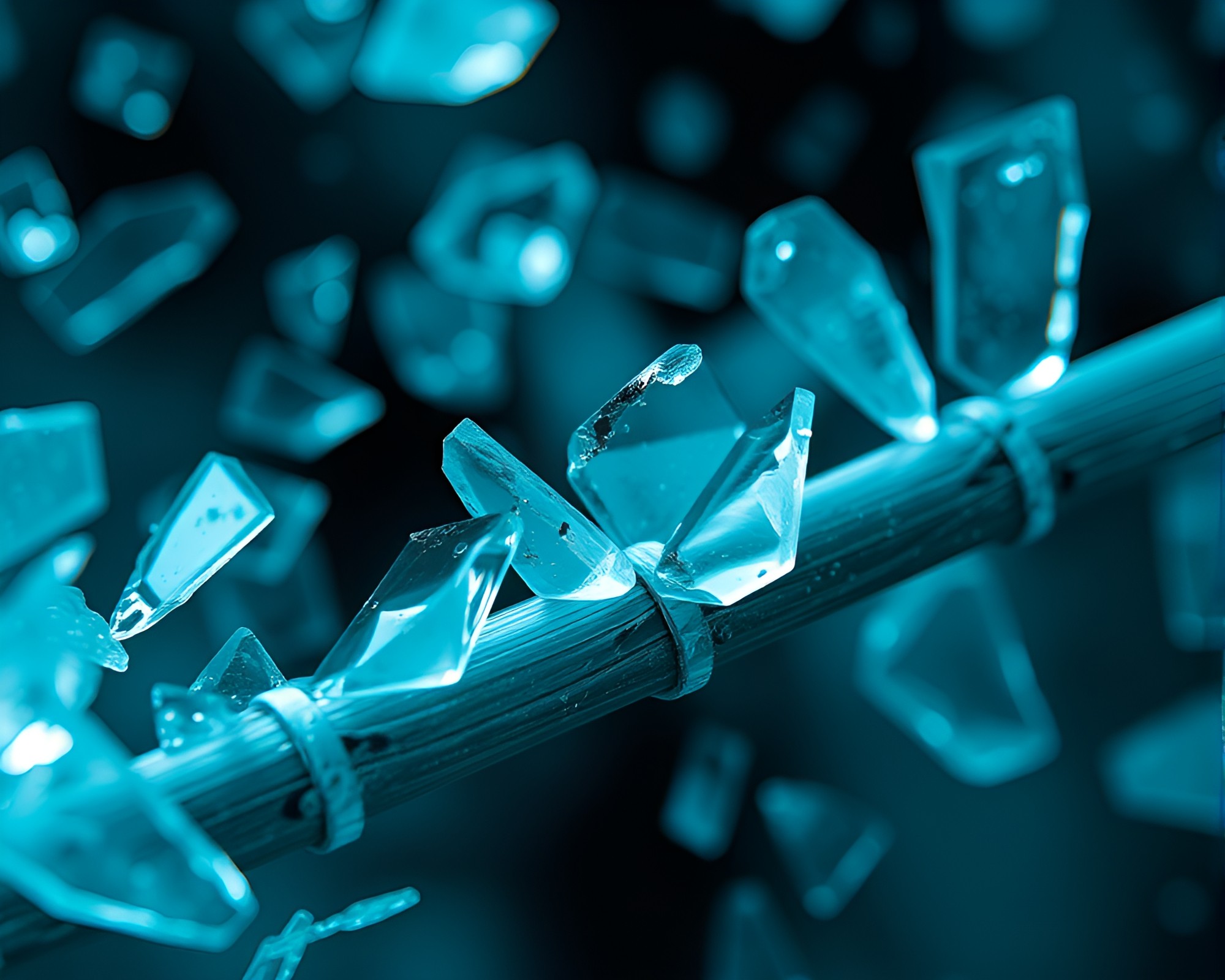 Fragmented Melody: Bamboo Flute amidst Glass Shards – free AI stock image