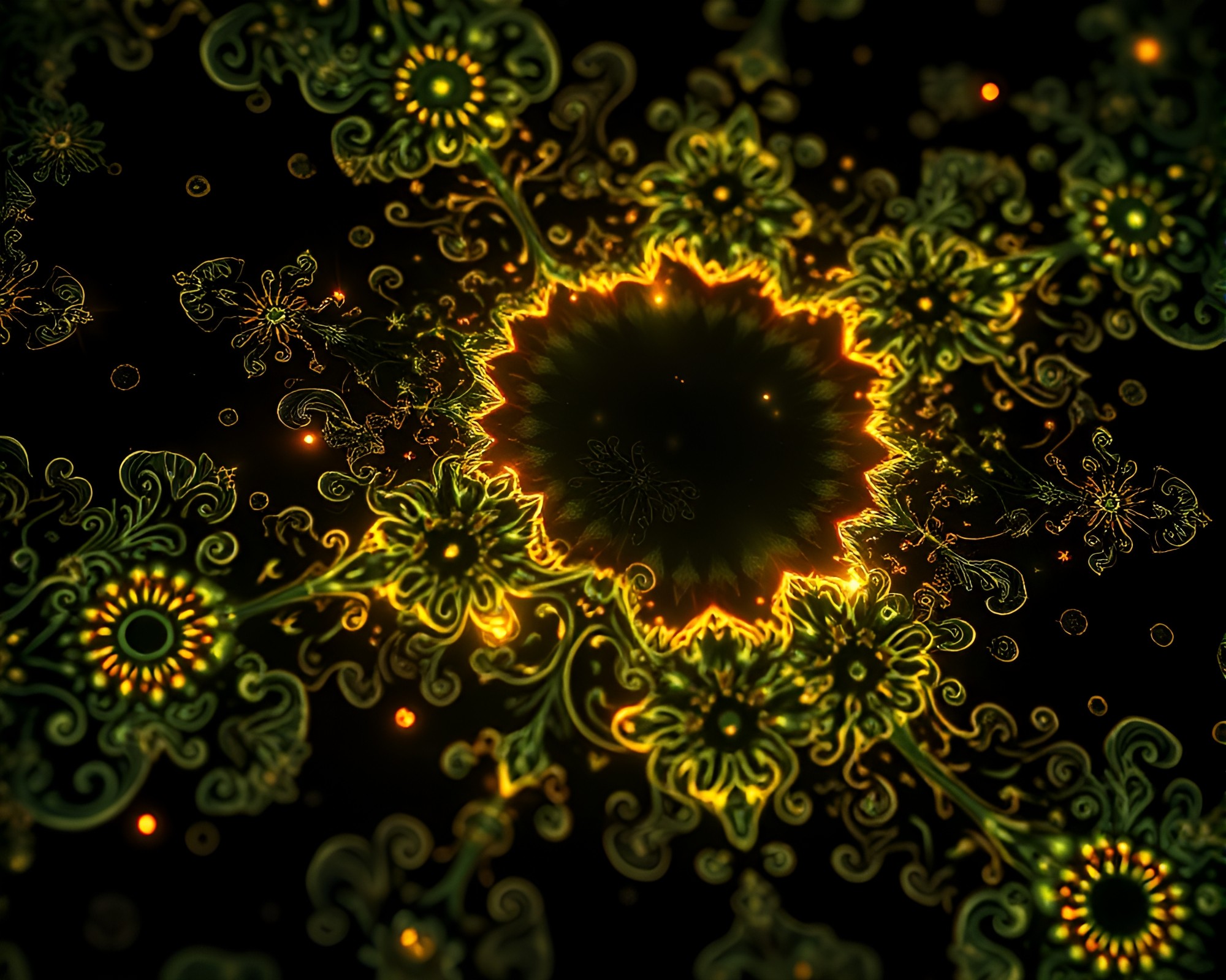 Fractal Glow: Engraved Digital Art Composition – free AI stock image