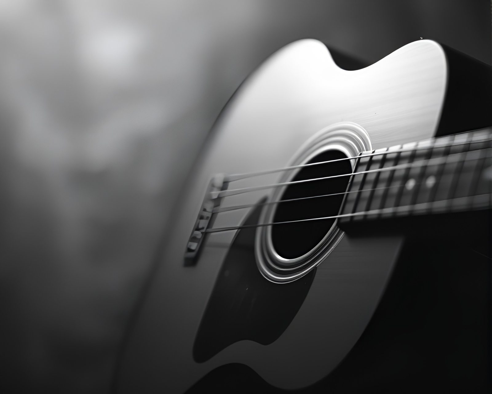 Moody sketch of guitarist with subsurface light scattering effect